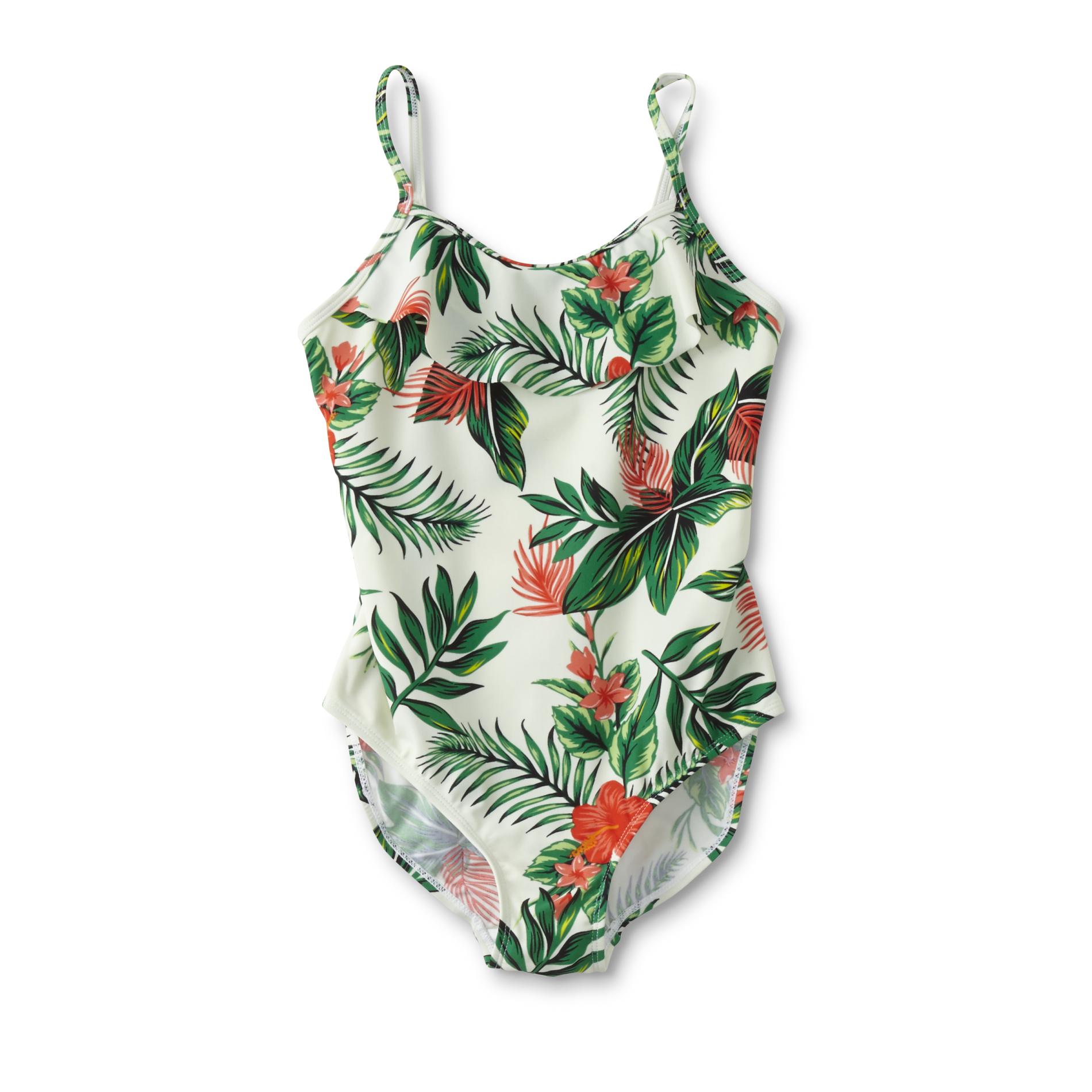 Joe Boxer Girls' Flutter Swimsuit - Tropical