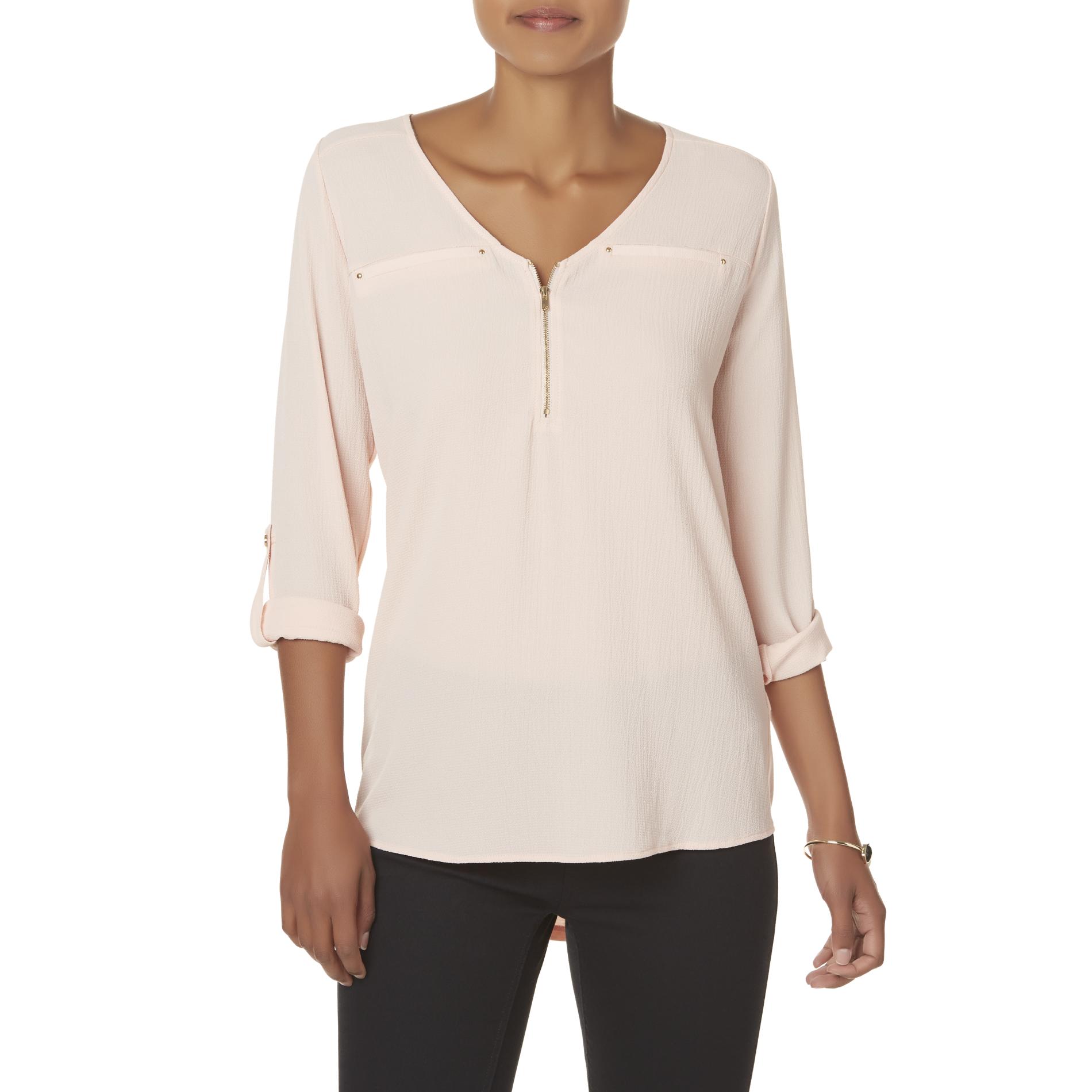 Simply Styled Women's Mixed Media Blouse