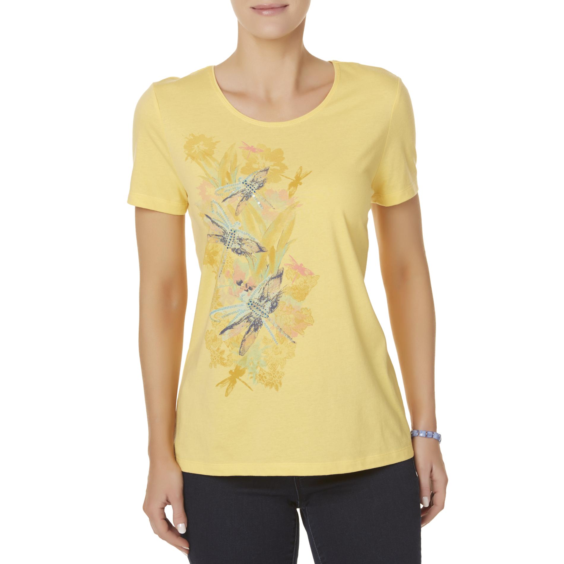 Laura Scott Women's Embellished T-Shirt - Dragonfly