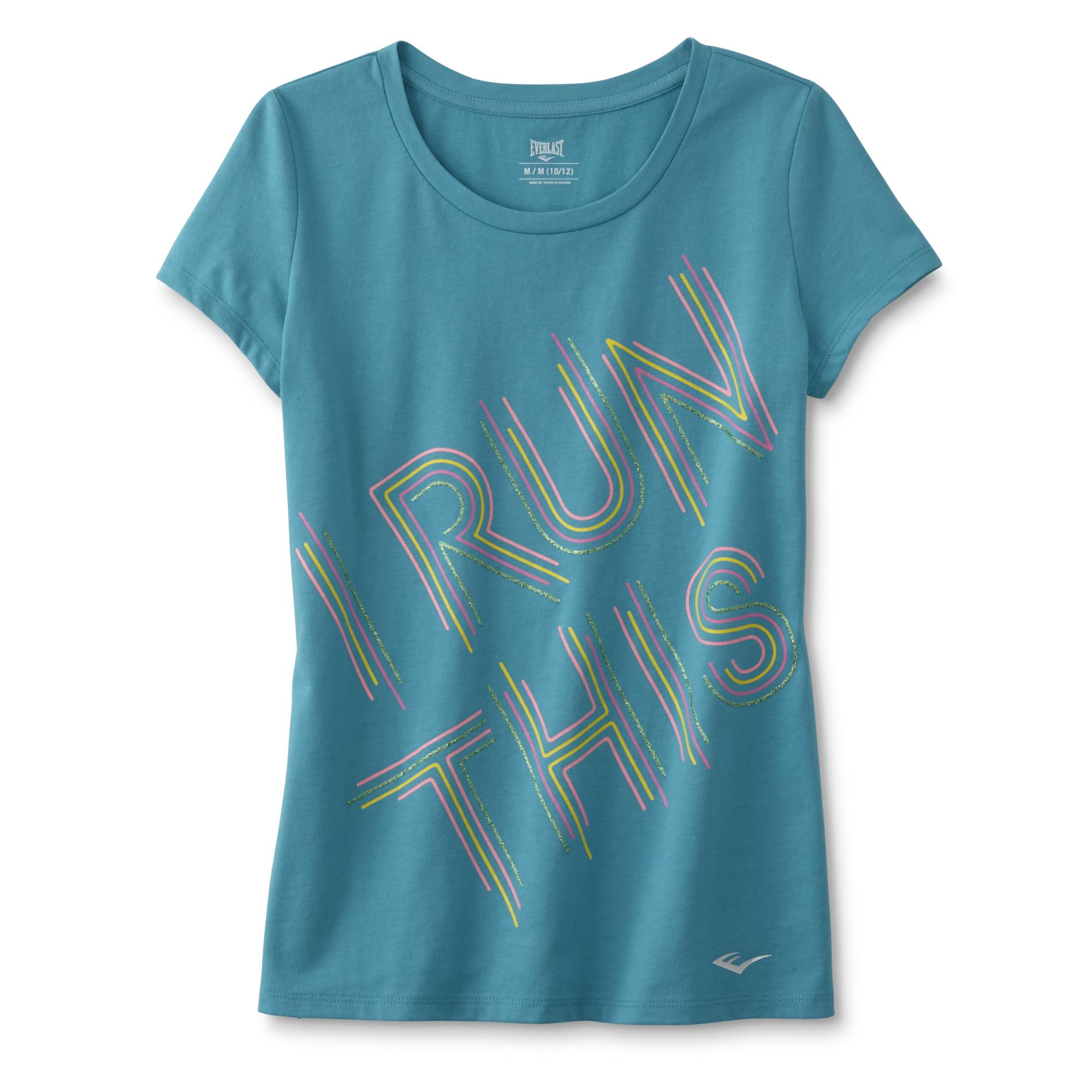 Everlast&reg; Girls' Graphic Athletic T-Shirt - I Run This