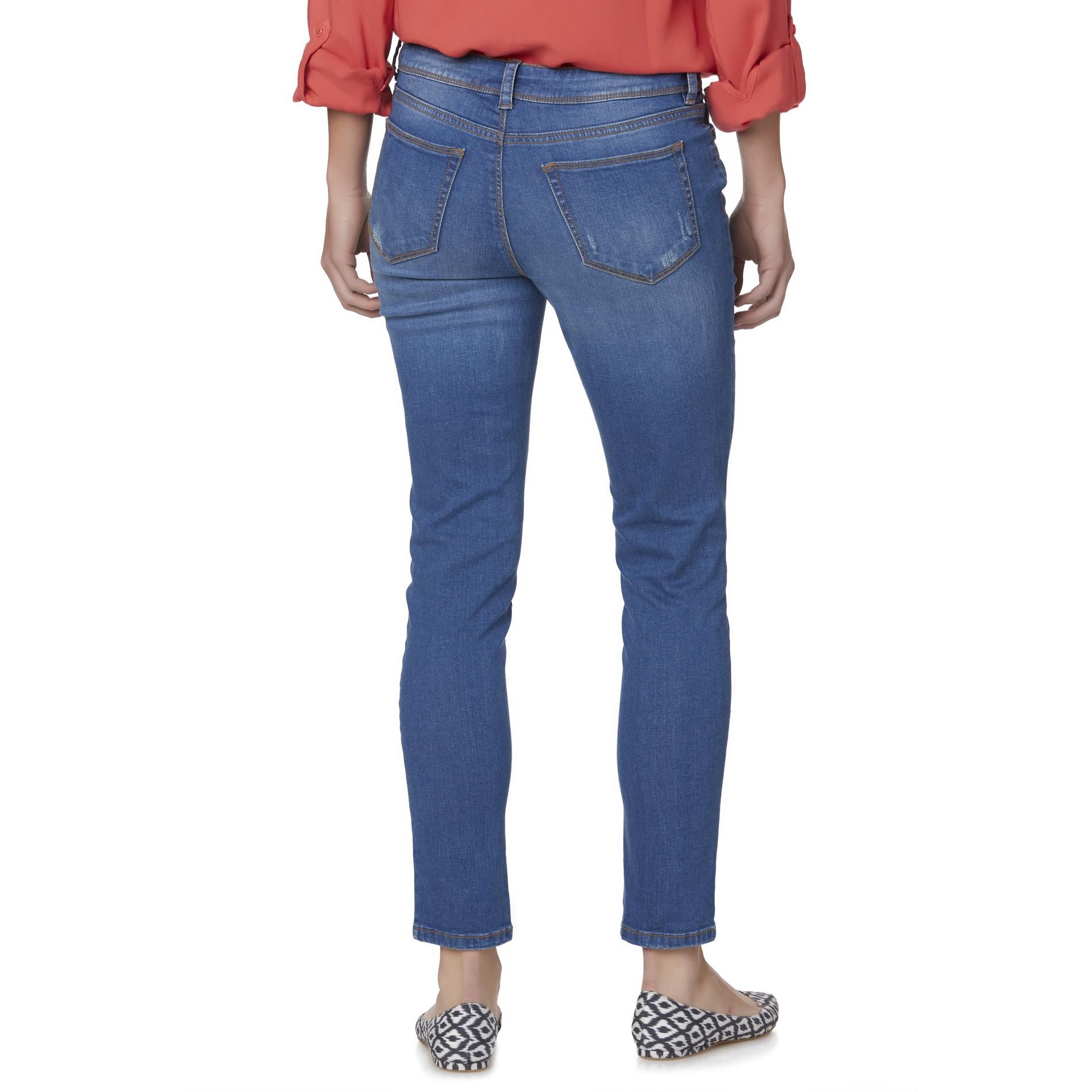 Jean Femme Route 66 Taille 10 - Stretch Délavé Bleu - Occasion Très Bon état - Fermeture Zip