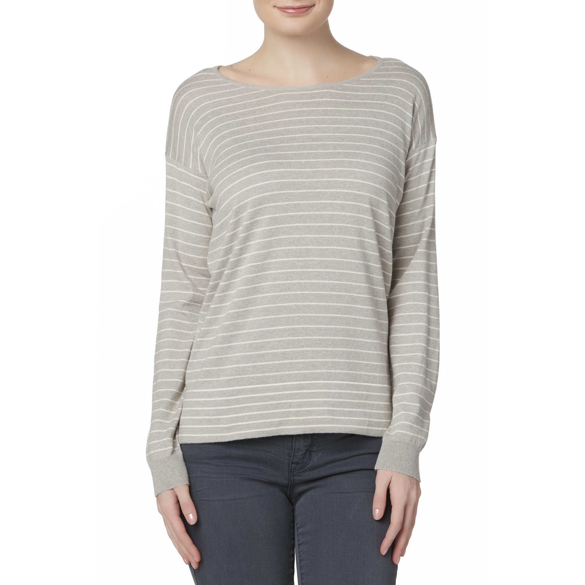 Simply Styled Women's Crew Neck Sweater - Striped