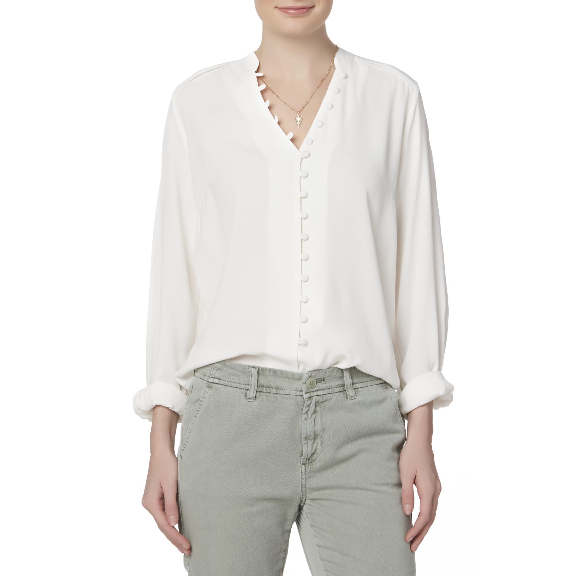 Simply Styled Women's Button-Front Blouse