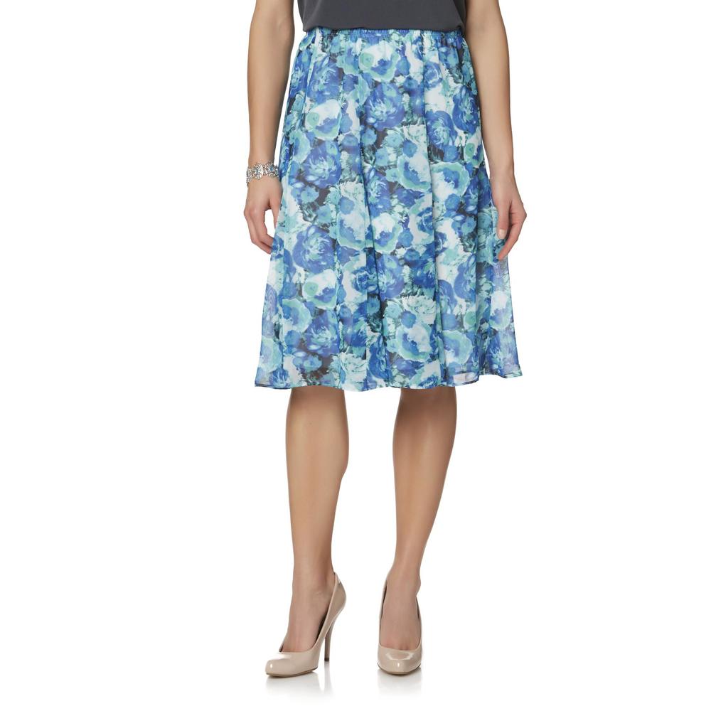 Laura Scott Petites' Chiffon Skirt - Floral