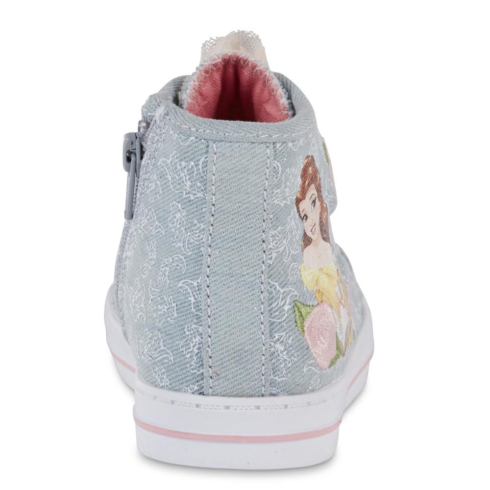 Disney Toddler Girls' Beauty & The Beast Embellished High-Top Blue Sneaker