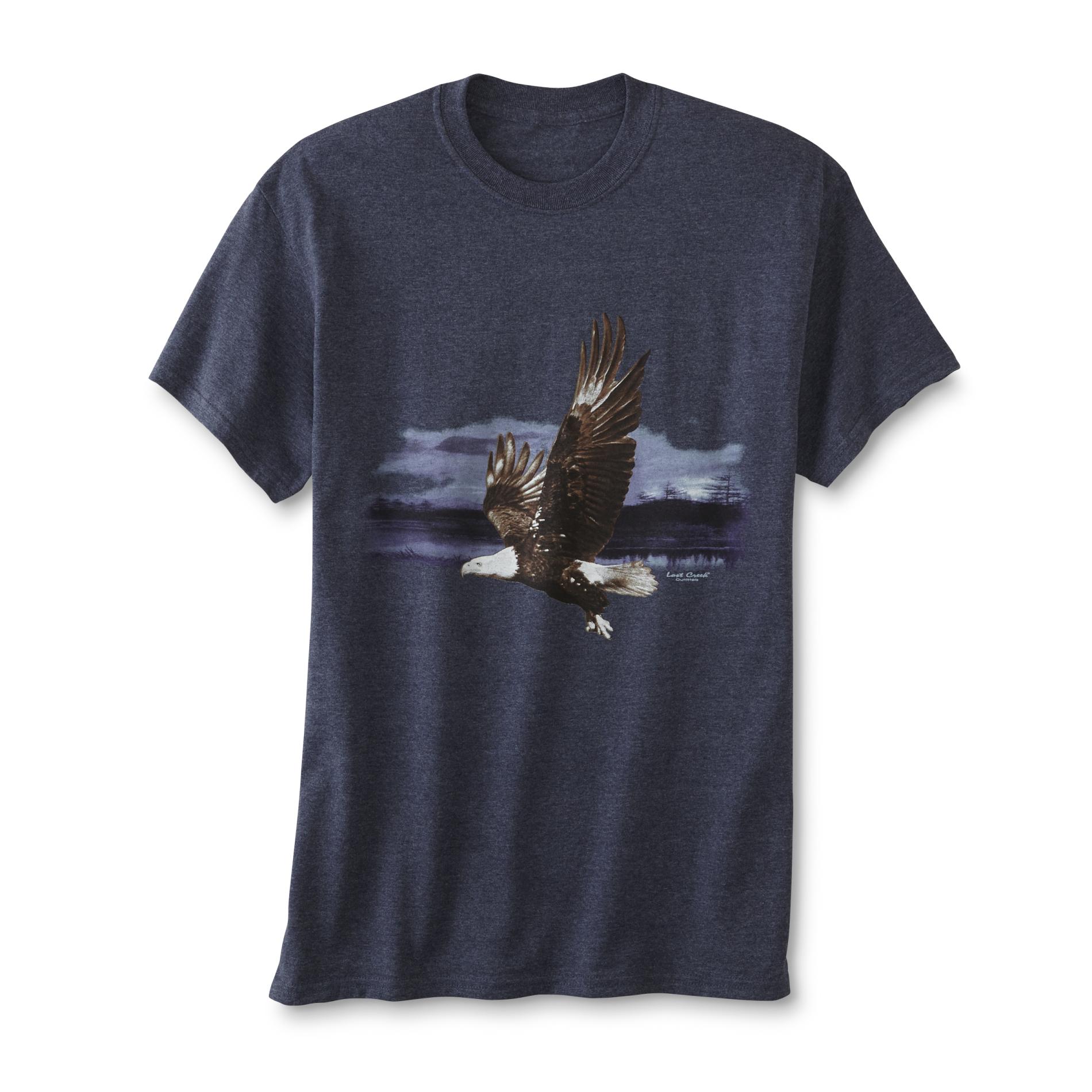 Men's Graphic T-Shirt - Bald Eagle, Size: Large, Blue Grey Men's Graphic T-Shirt - Bald Eagle, Size: Large, Blue Grey