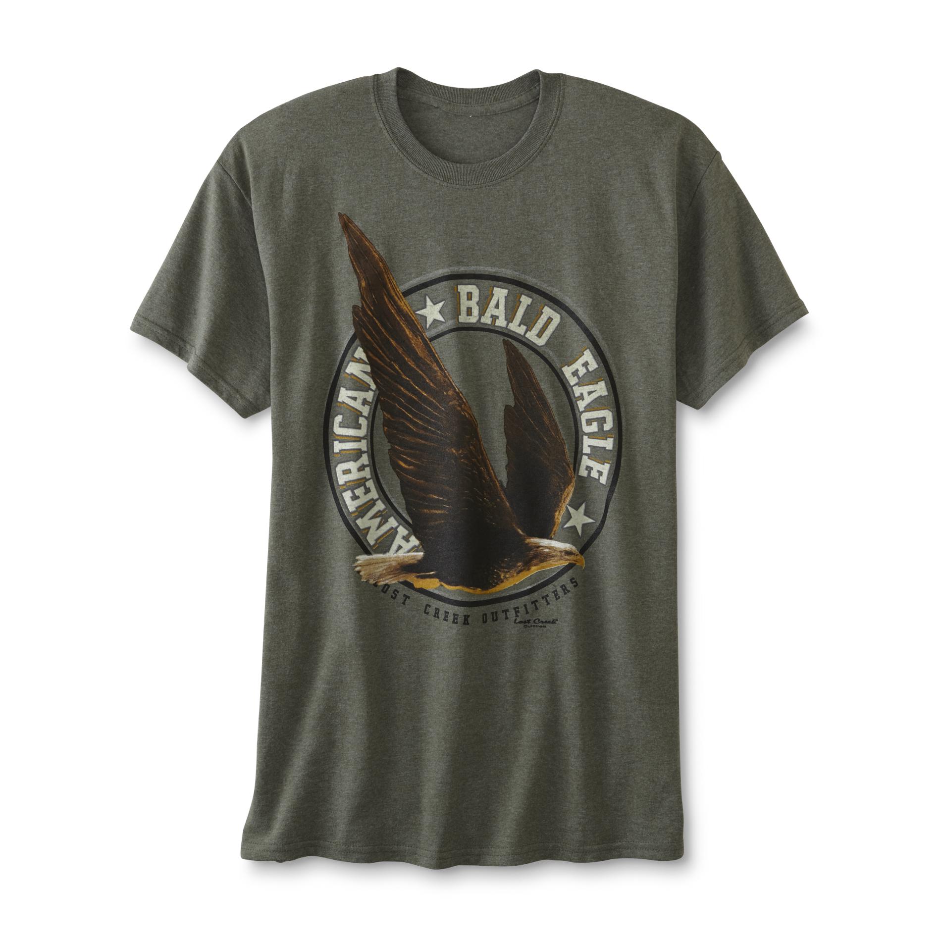 Men's Graphic T-Shirt - American Bald Eagle, Size: Large, Military Green Men's Graphic T-Shirt - American Bald Eagle, Size: Large, Military Green