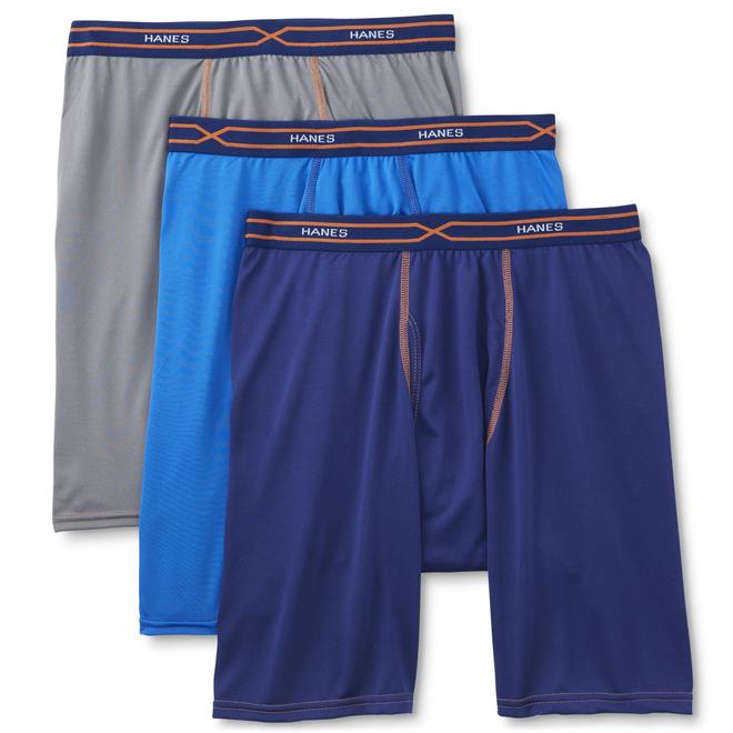Hanes Men's 3Pack XTemp Tagless Boxer Briefs Longer Length
