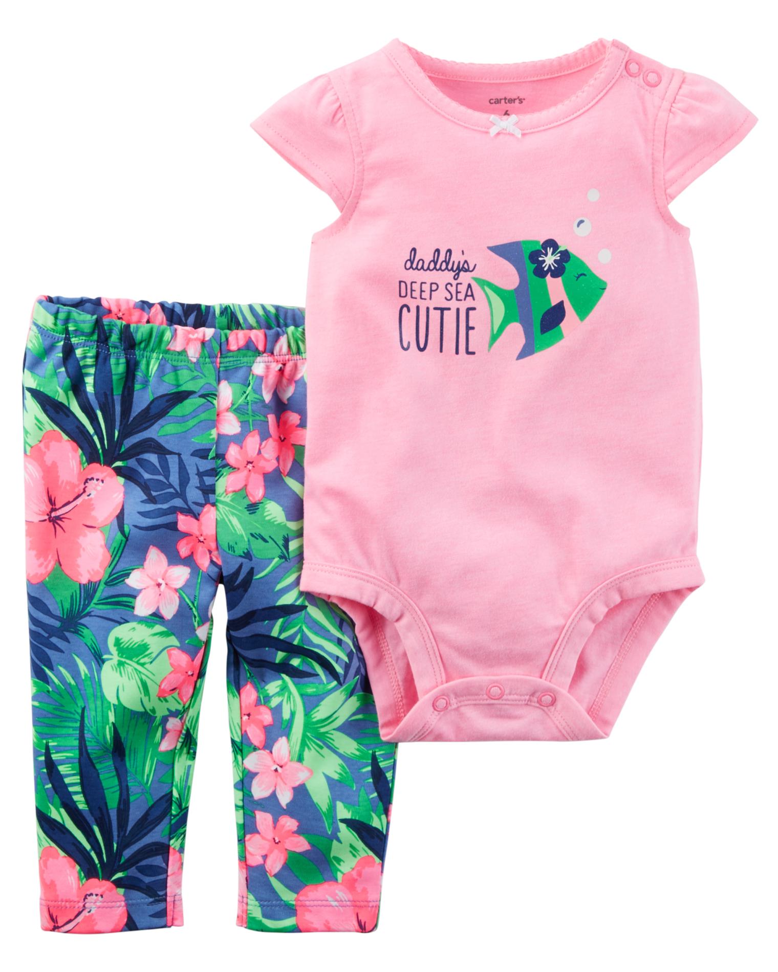 Carter's Newborn & Infant Girls' Bodysuit & Leggings - Tropical