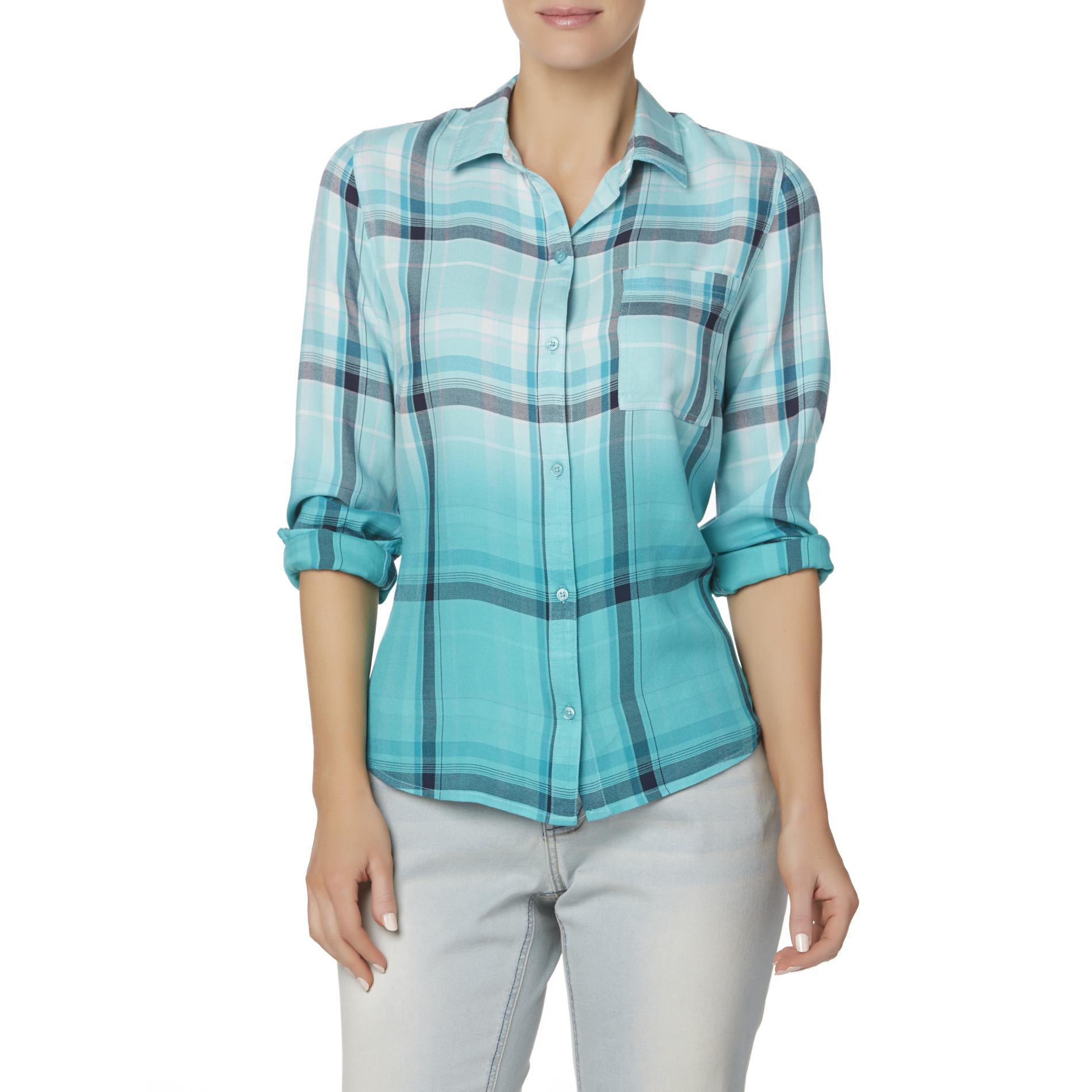 Simply Styled Women's Button-Front Shirt - Plaid