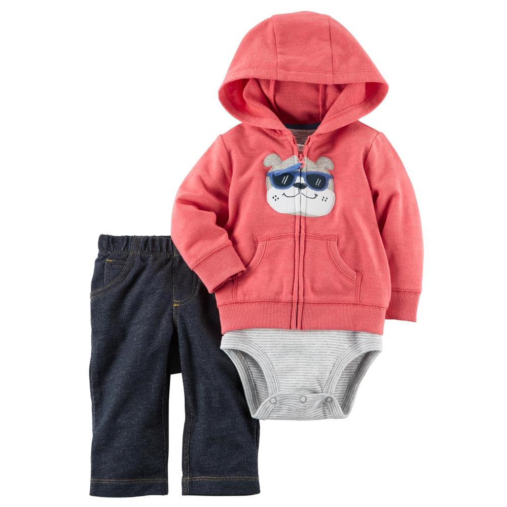 Carter's Newborn & Infant Boys' Hoodie Jacket, Bodysuit & Pants - Dog