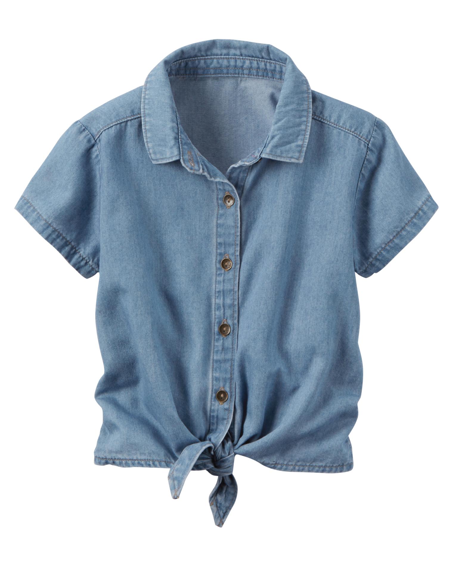 Carter's Girls' Chambray Tie-Front Shirt