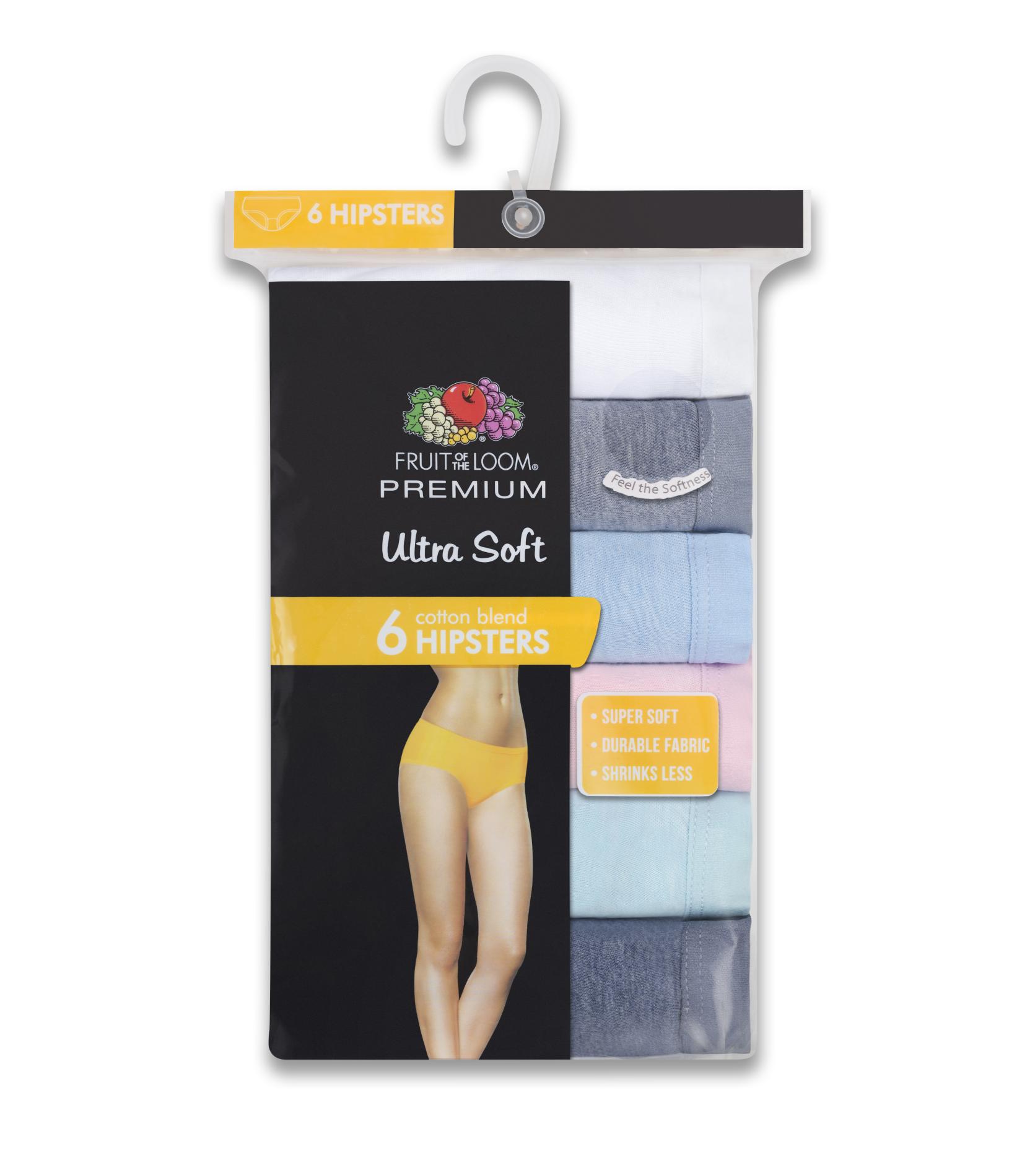 Fruit of the Loom Women's 6-Pack Ultra Soft Hipster Panties