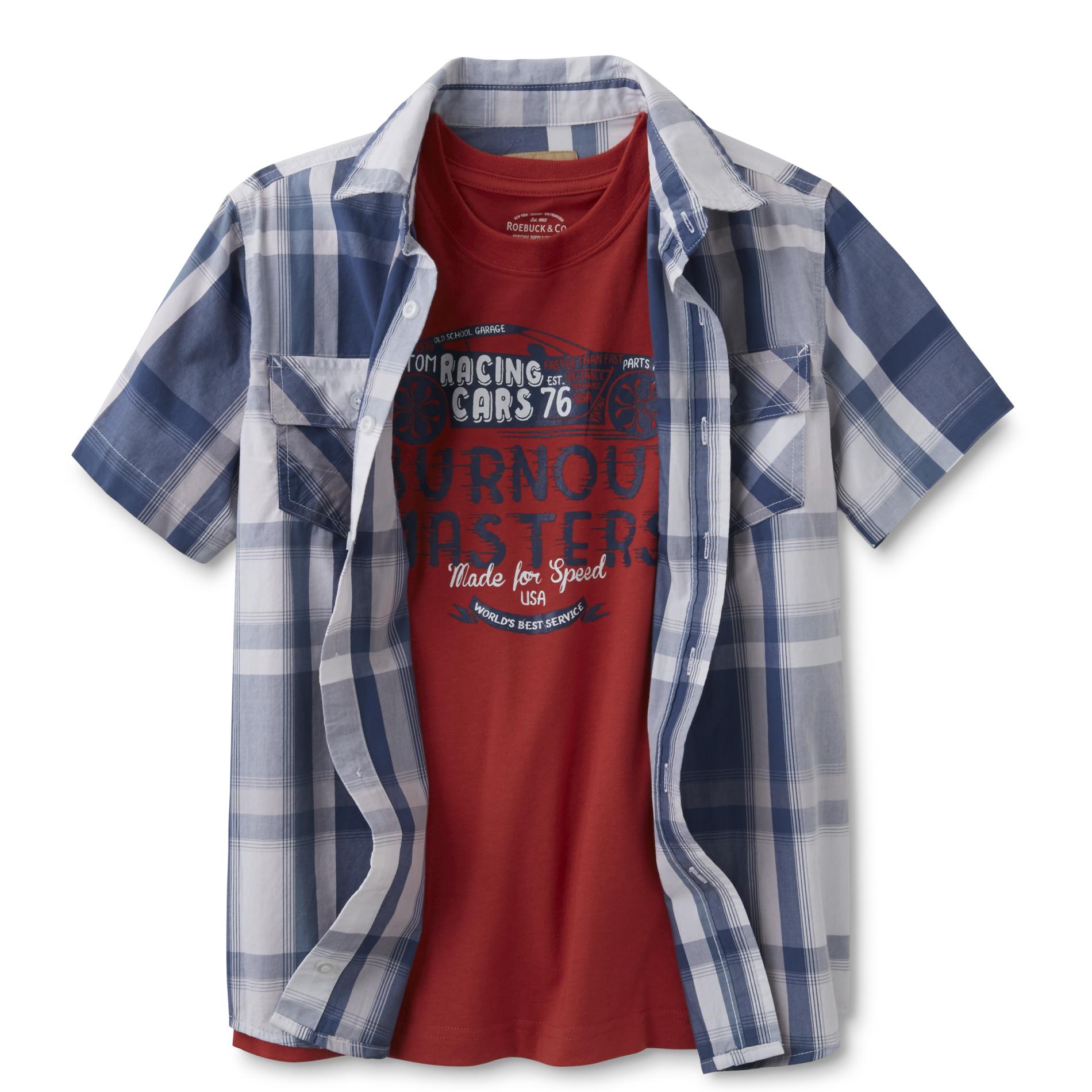 Roebuck & Co. Boys' Graphic T-Shirt & Button-Front Shirt - Custom Cars