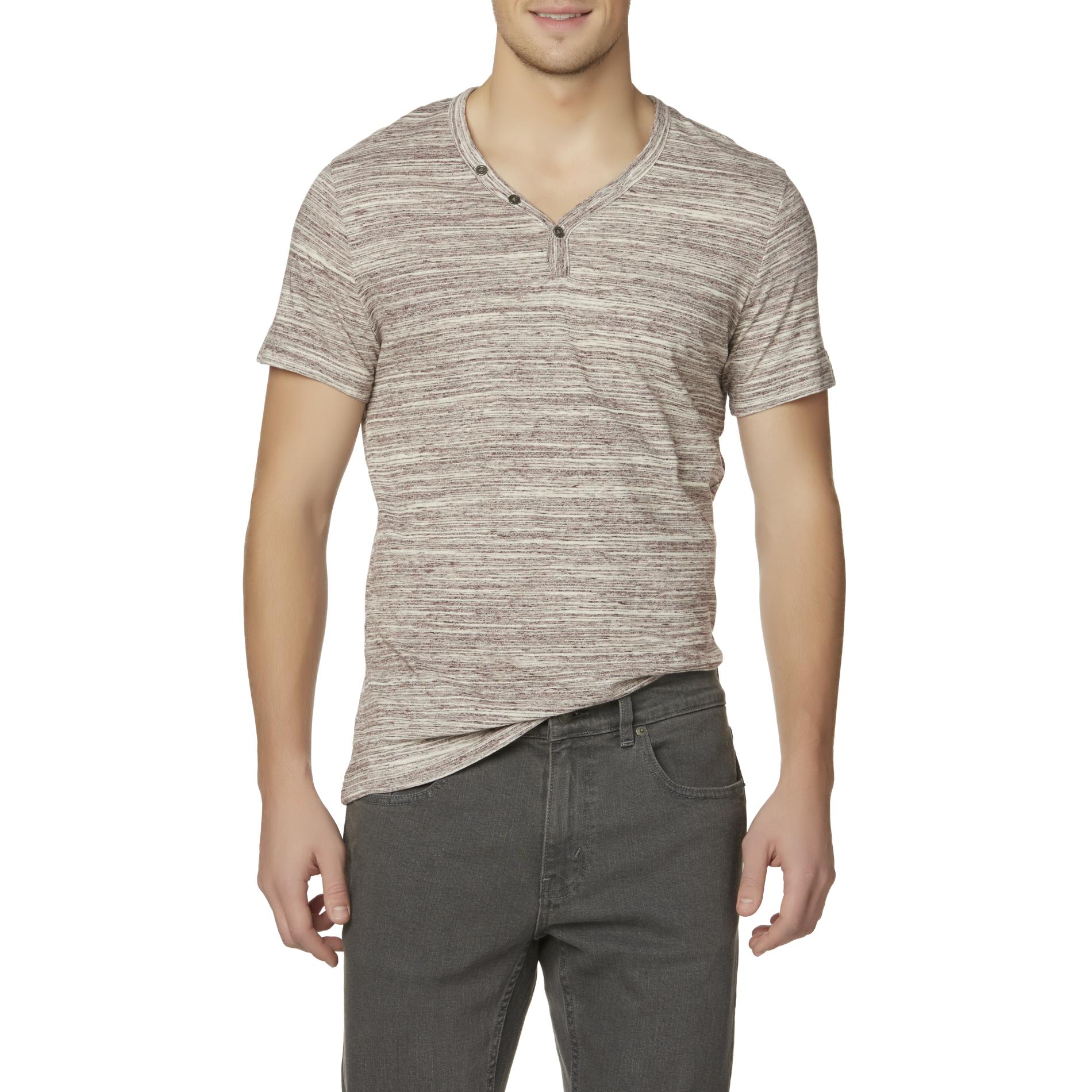 Structure Men's Y-Neck Henley Shirt - Space Dyed