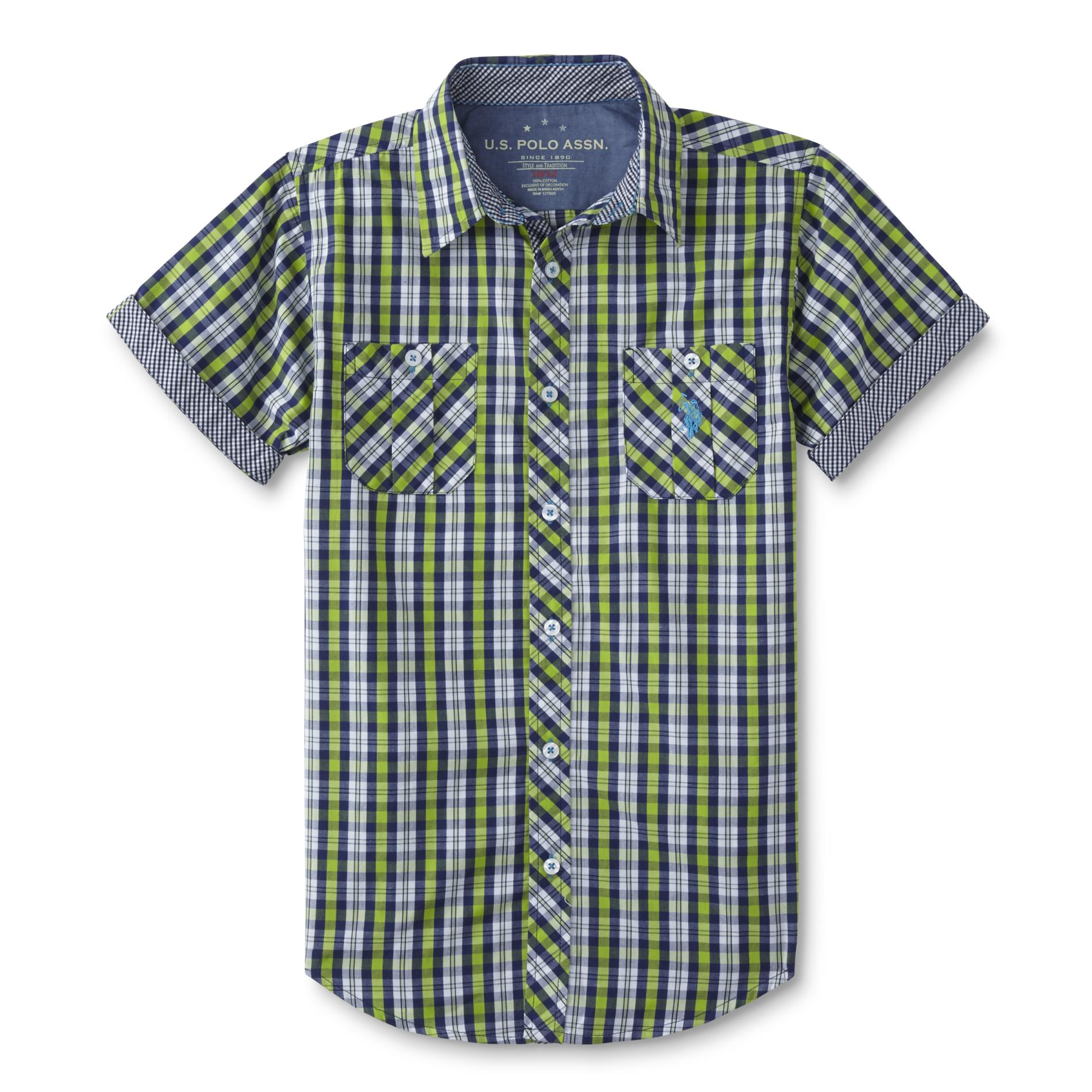 U.S. Polo Assn. Boys' Button-Front Shirt - Plaid