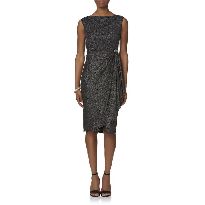 Tiana B Women's Glitter Wrap-Effect Dress
