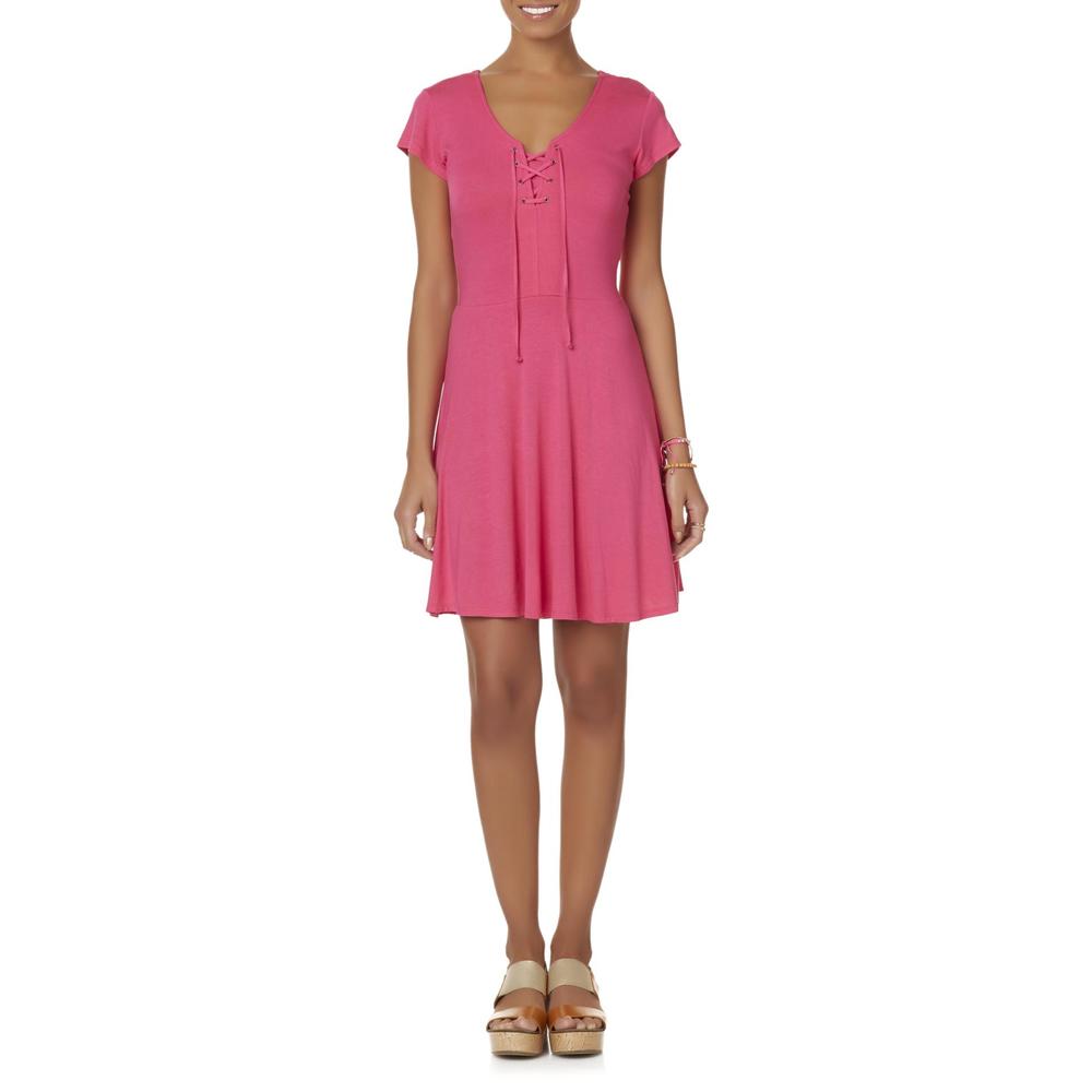 Justify Juniors' Lace-Up Skater Dress