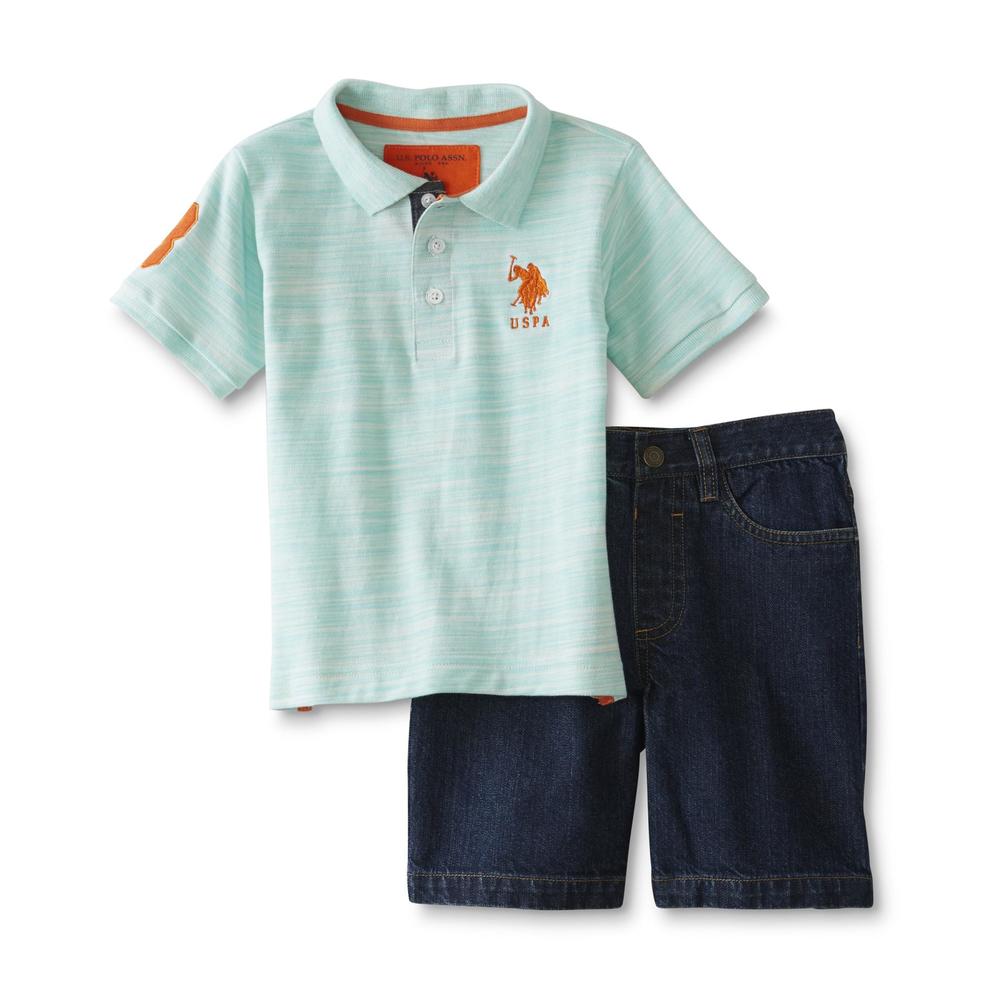 U.S. Polo Assn. Infant & Toddler Boys' Polo Shirt & Jean Shorts