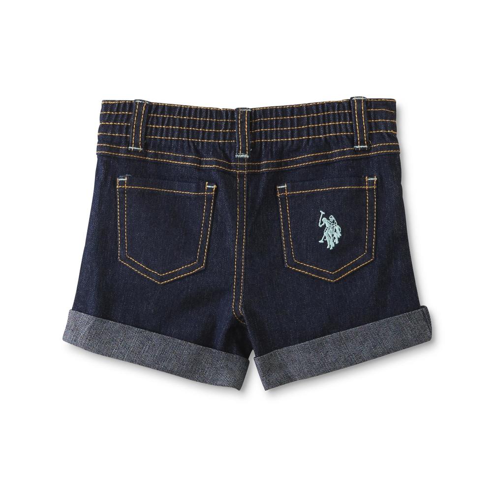 U.S. Polo Assn. Infant & Toddler Girls' Ruffle Top & Jean Shorts