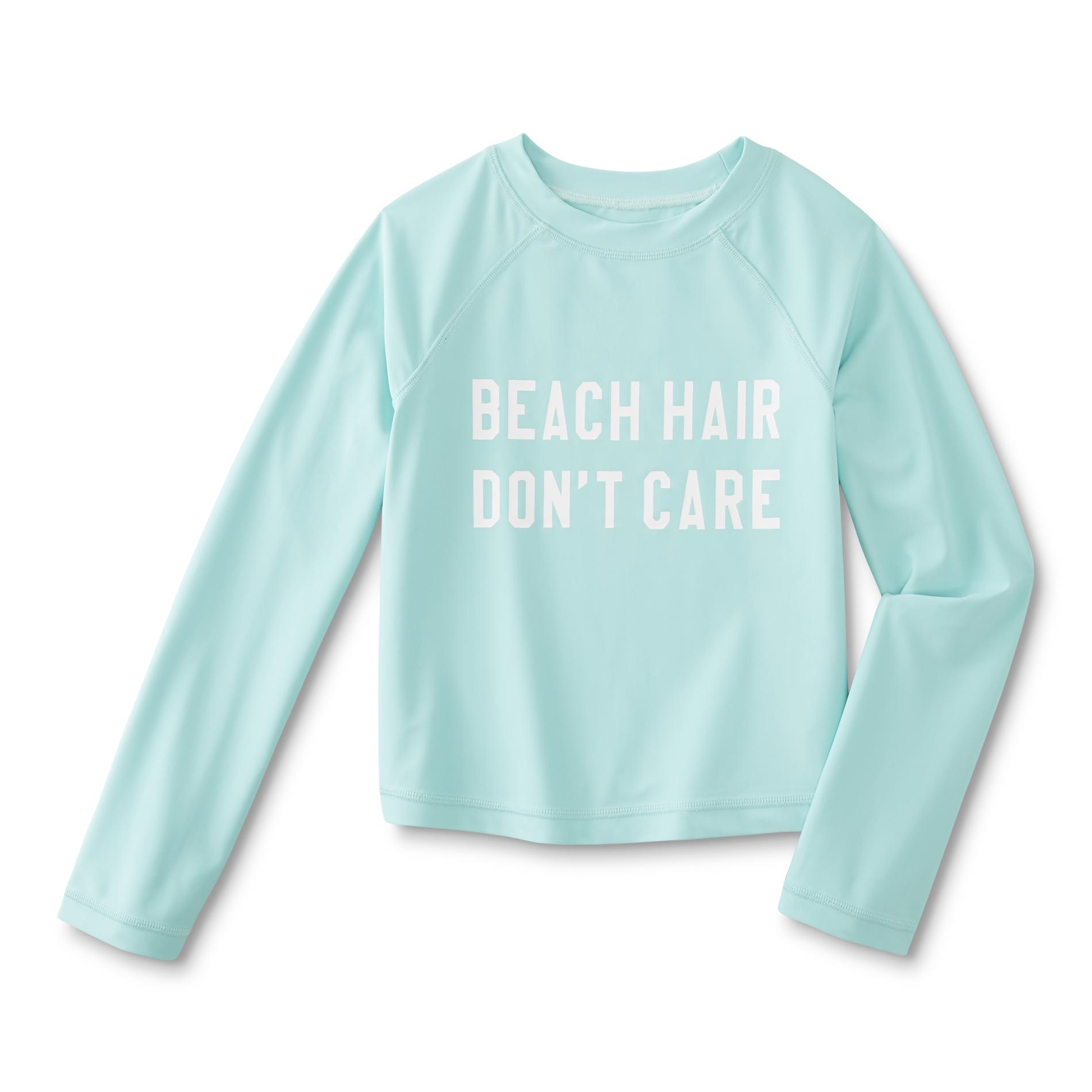 Joe Boxer Girls' Swim Rashguard - Beach Hair Don't Care