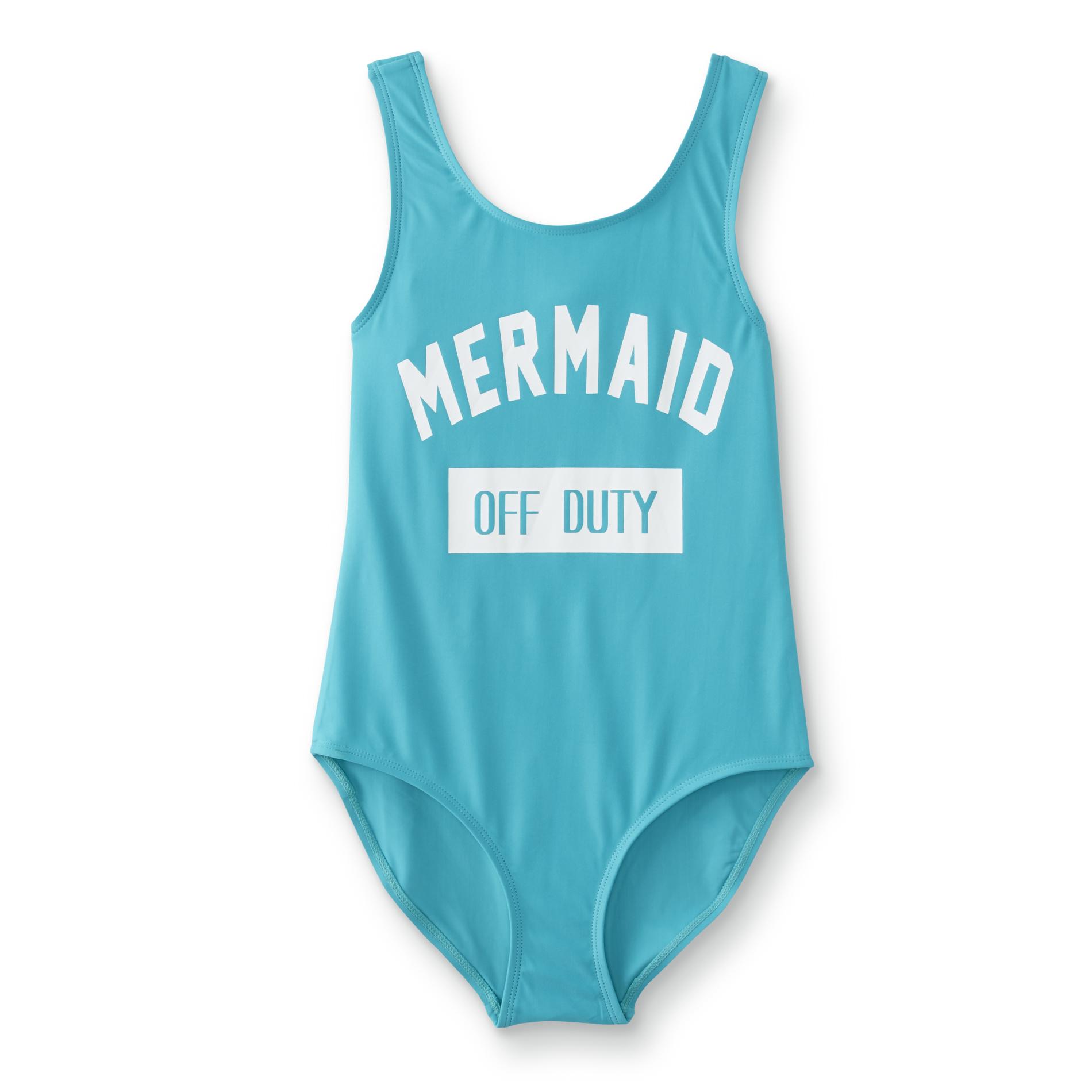 Simply Styled Girls' One-Piece Swimsuit - Mermaid