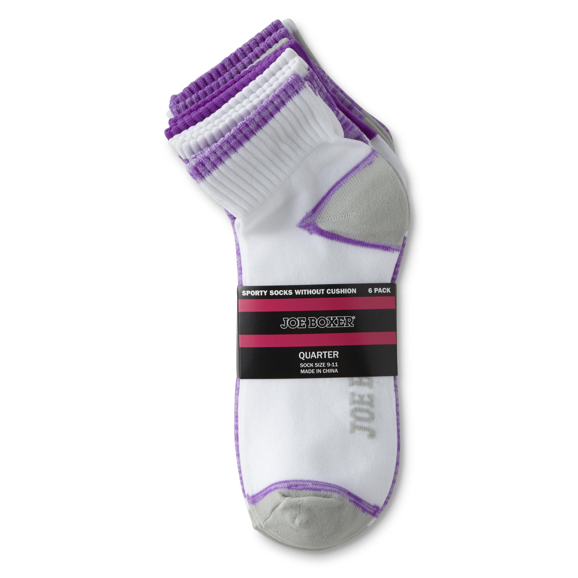 Joe Boxer Women's 6Pairs Quarter Crew Sport Socks Colorblock Shop Your Way Online Shopping