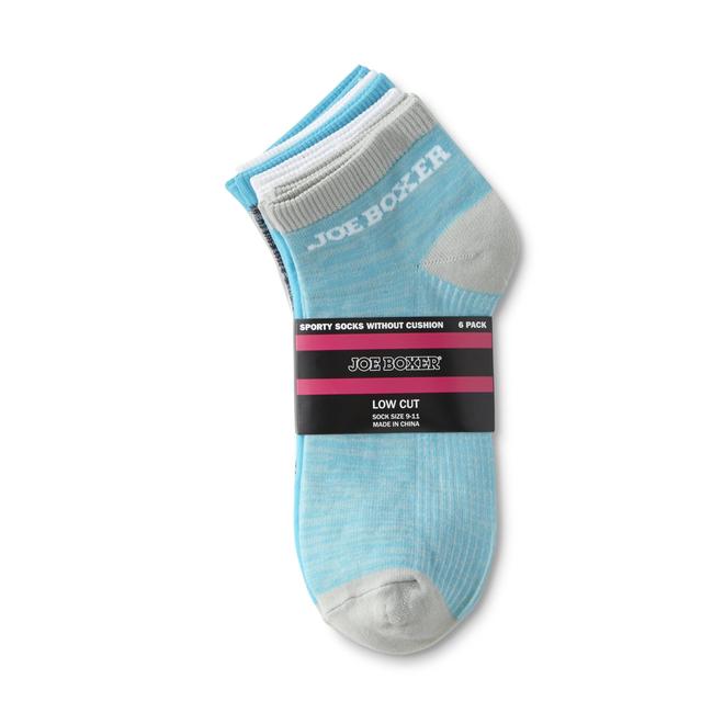 Joe Boxer Women's 6Pairs LowCut Socks Colorblock & Space Dyed
