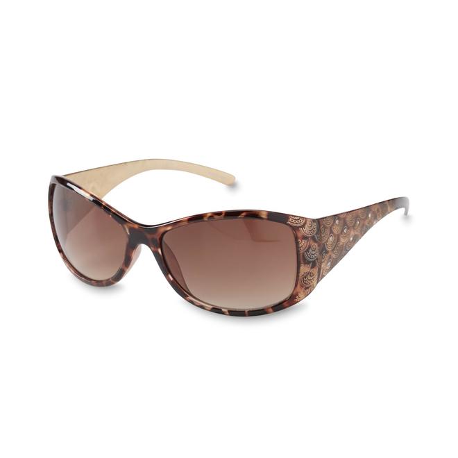 Women's Tortoiseshell Wrap Sunglasses
