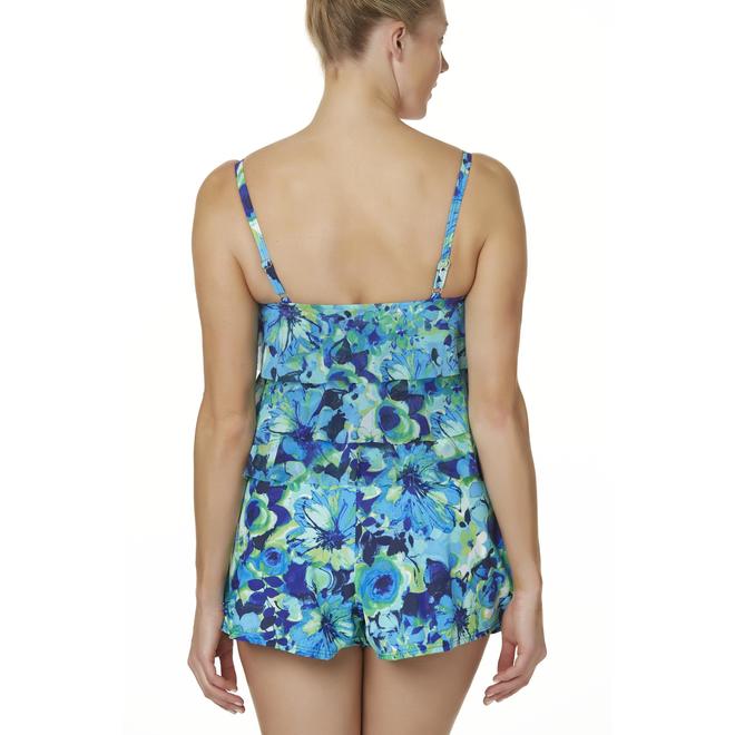 A SHORE FIT! Women's Swim Romper Floral