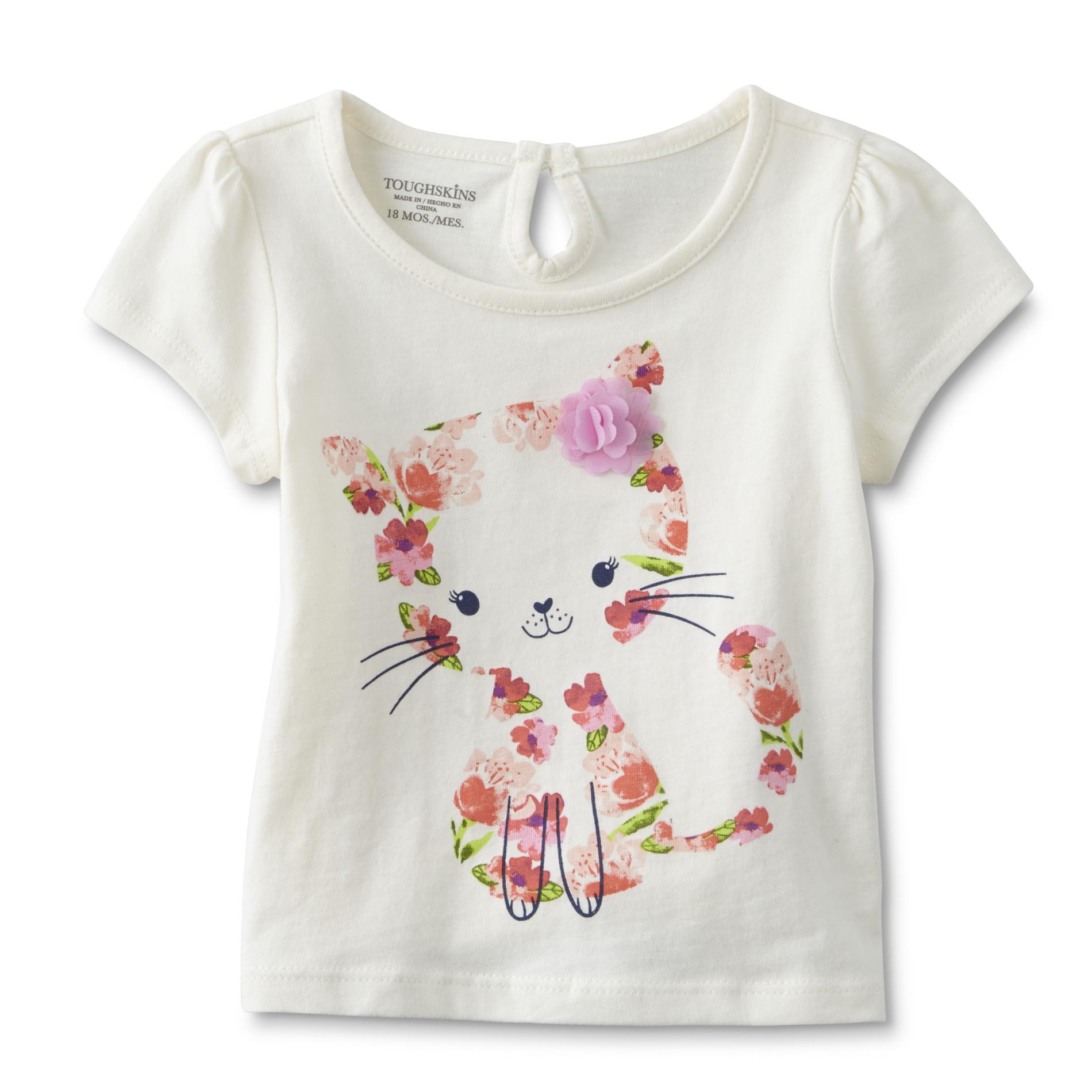 Toughskins Infant & Toddler Girls' Graphic T-Shirt - Floral Cat
