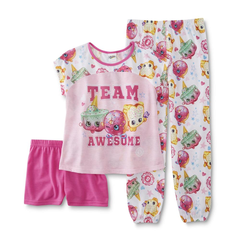 Moose Toys Shopkins Girls' Pajama Shirt, Shorts & Pants - Team Awesome