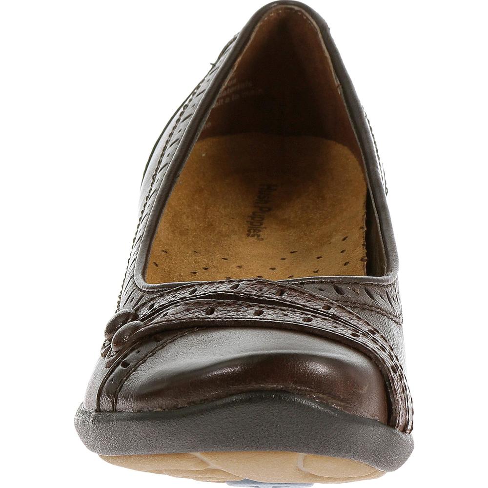 Hush Puppies Women's Burlesque Leather Slip-On Casual Shoe - Brown