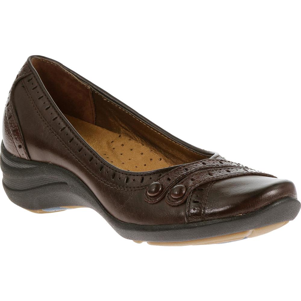 Hush Puppies Women's Burlesque Leather Slip-On Casual Shoe - Brown