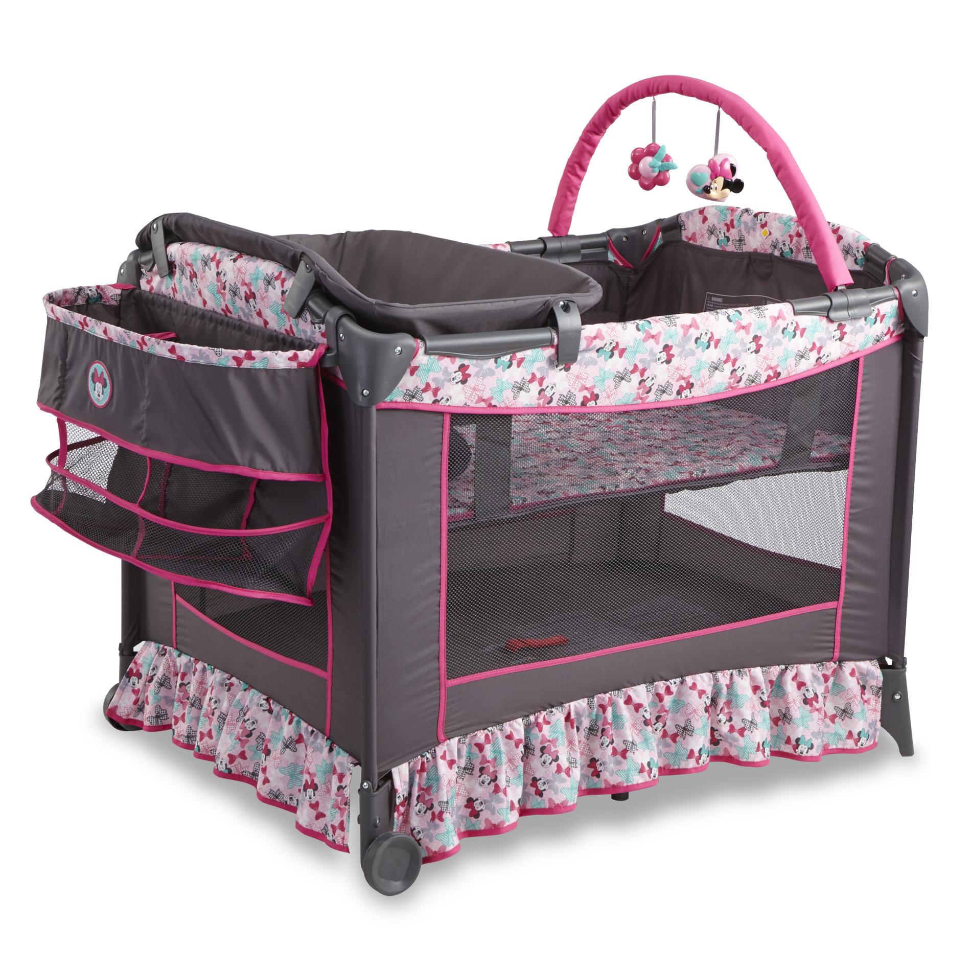 minnie mouse playpen with bassinet