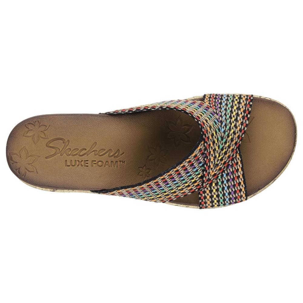 Skechers Women's Beverlee Delighted Wedge Multi color Slide Sandal