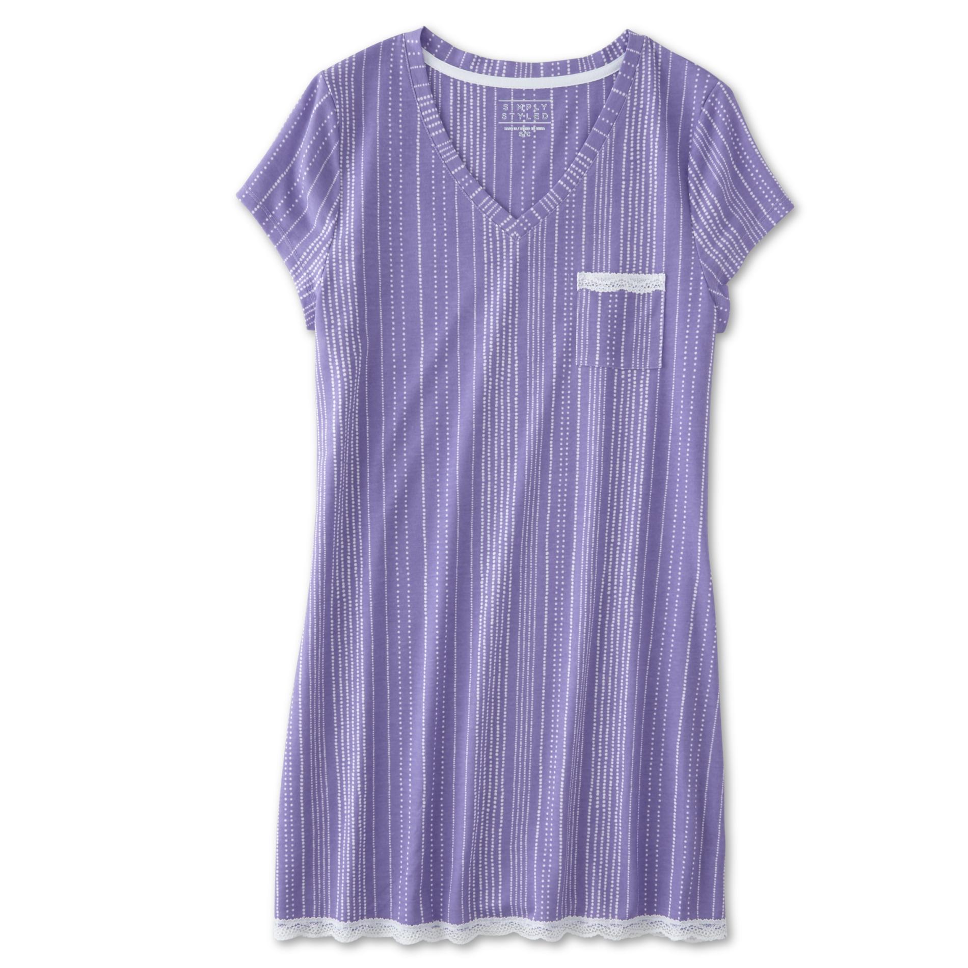 Simply Styled Women's Nightgown - Striped