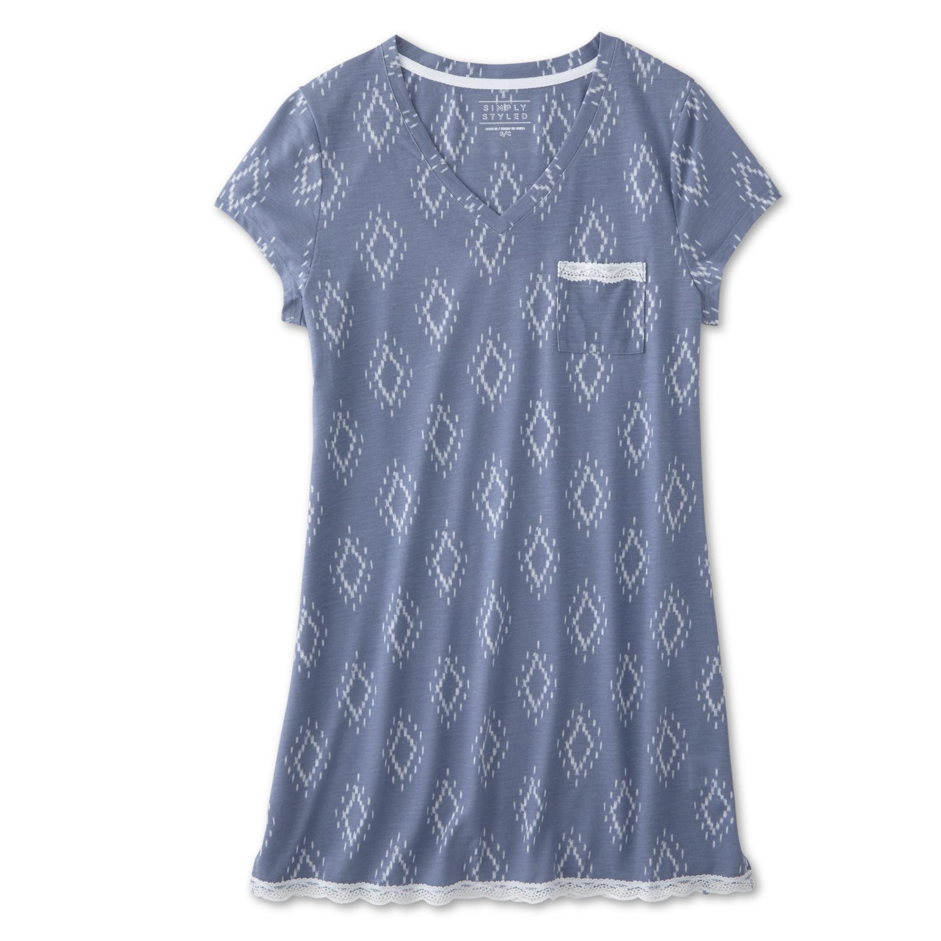 Simply Styled Women's Nightgown - Geometric