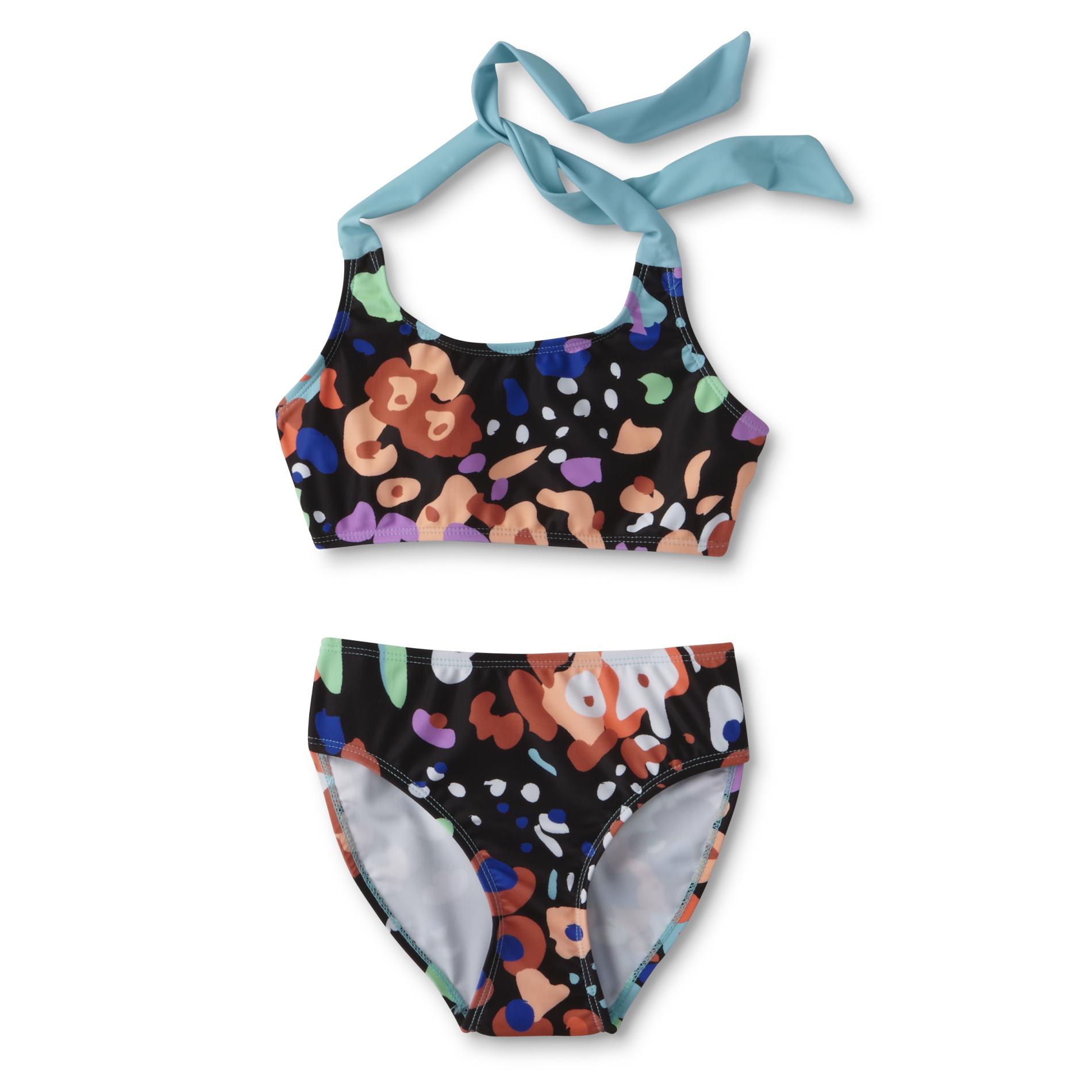 Joe Boxer Girls' Sporty Swim Bikini - Abstract Print