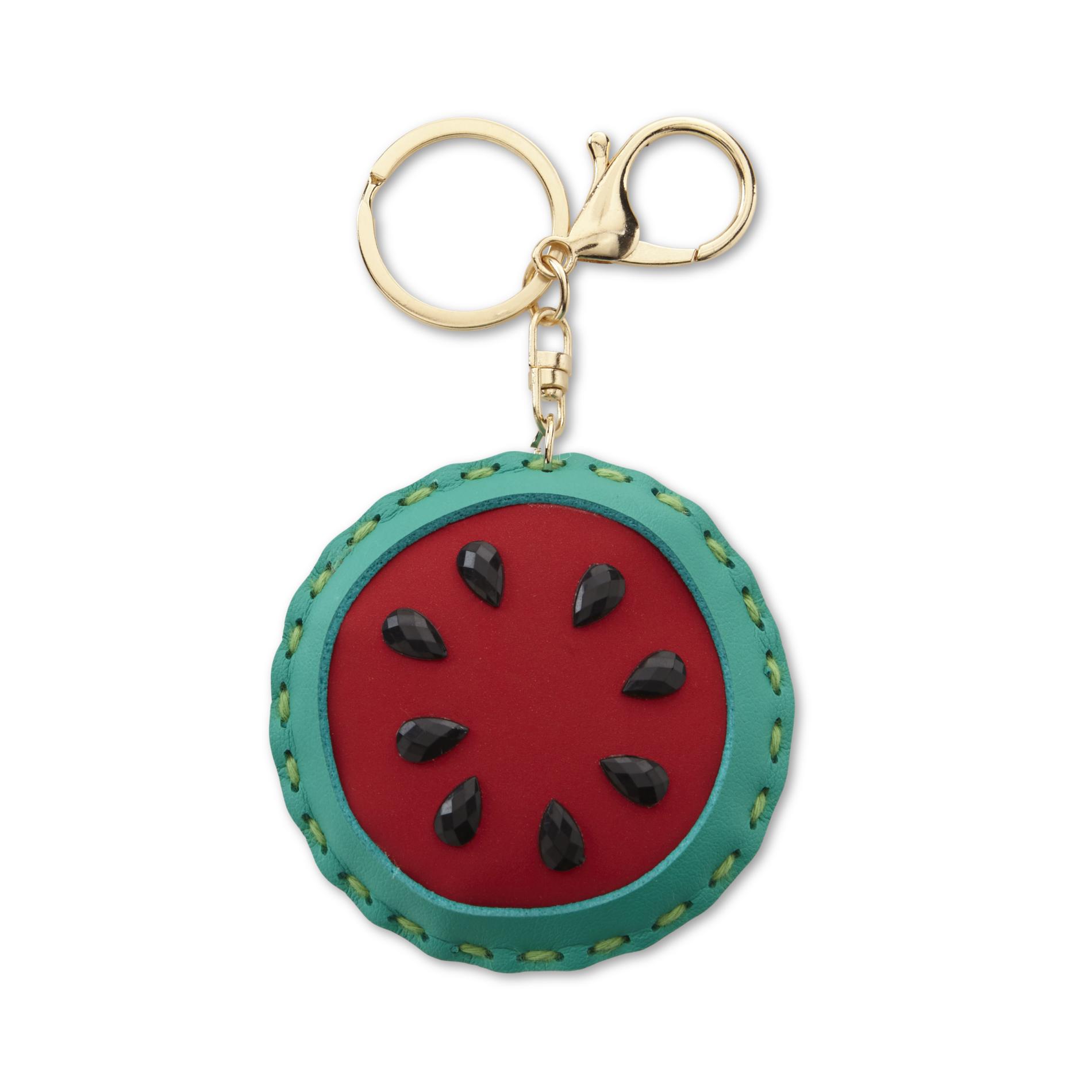 Women's Goldtone Watermelon Key Ring, Multi-color Women's Goldtone Watermelon Key Ring, Multi-color