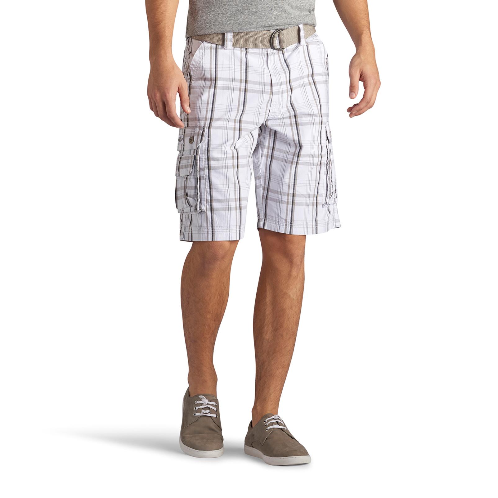 LEE Men's Wyoming Belted Cargo Shorts - Plaid