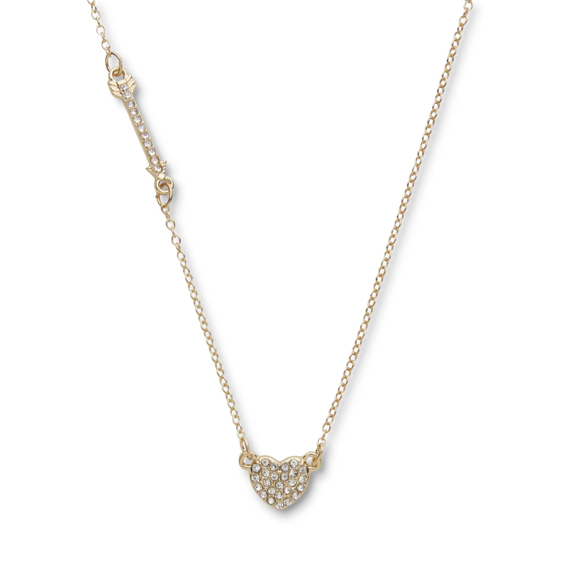Women's Goldtone Jeweled Heart Pendant Necklace | Shop ...