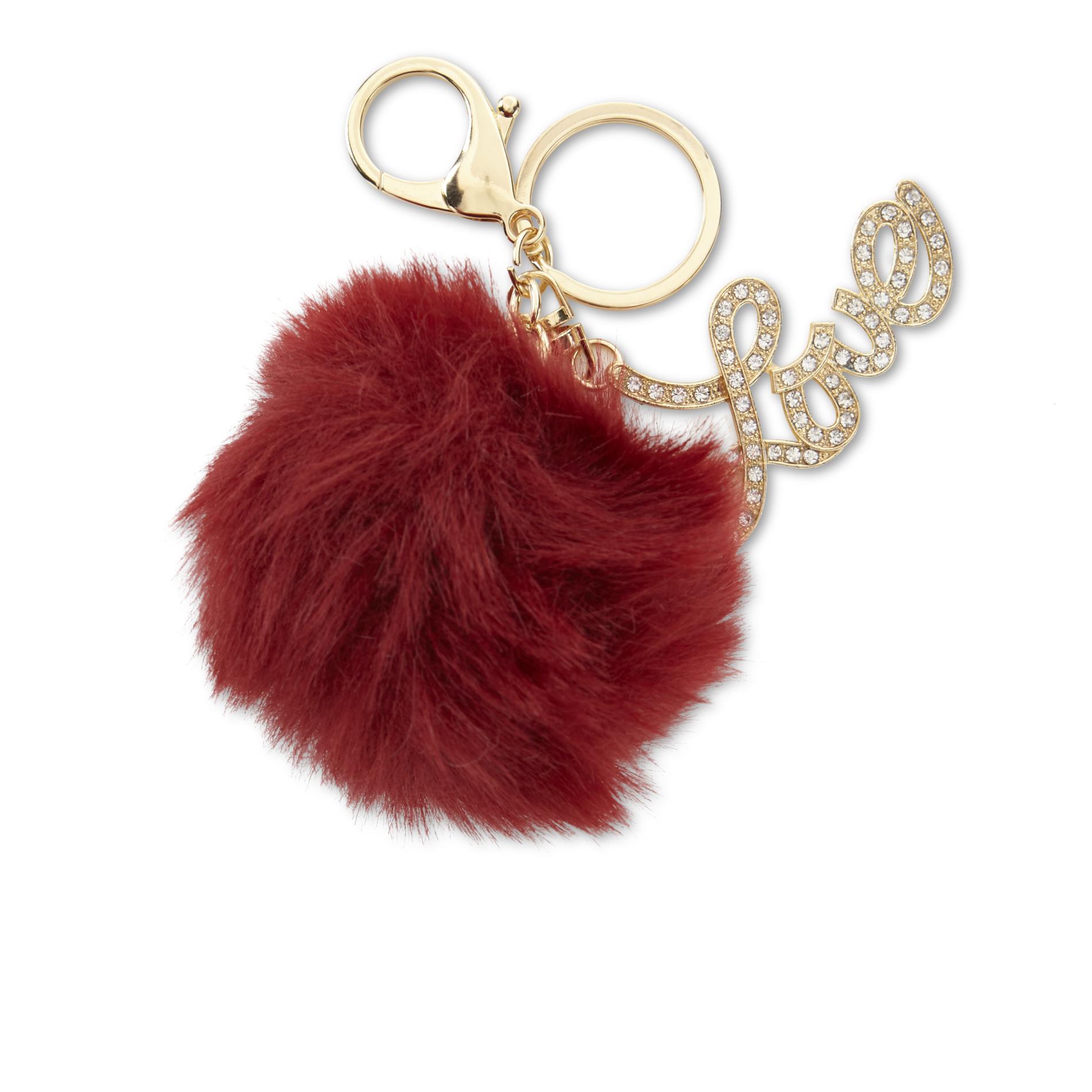 Girls' Pompom Key Chain - Love, Brown Girls' Pompom Key Chain - Love, Brown