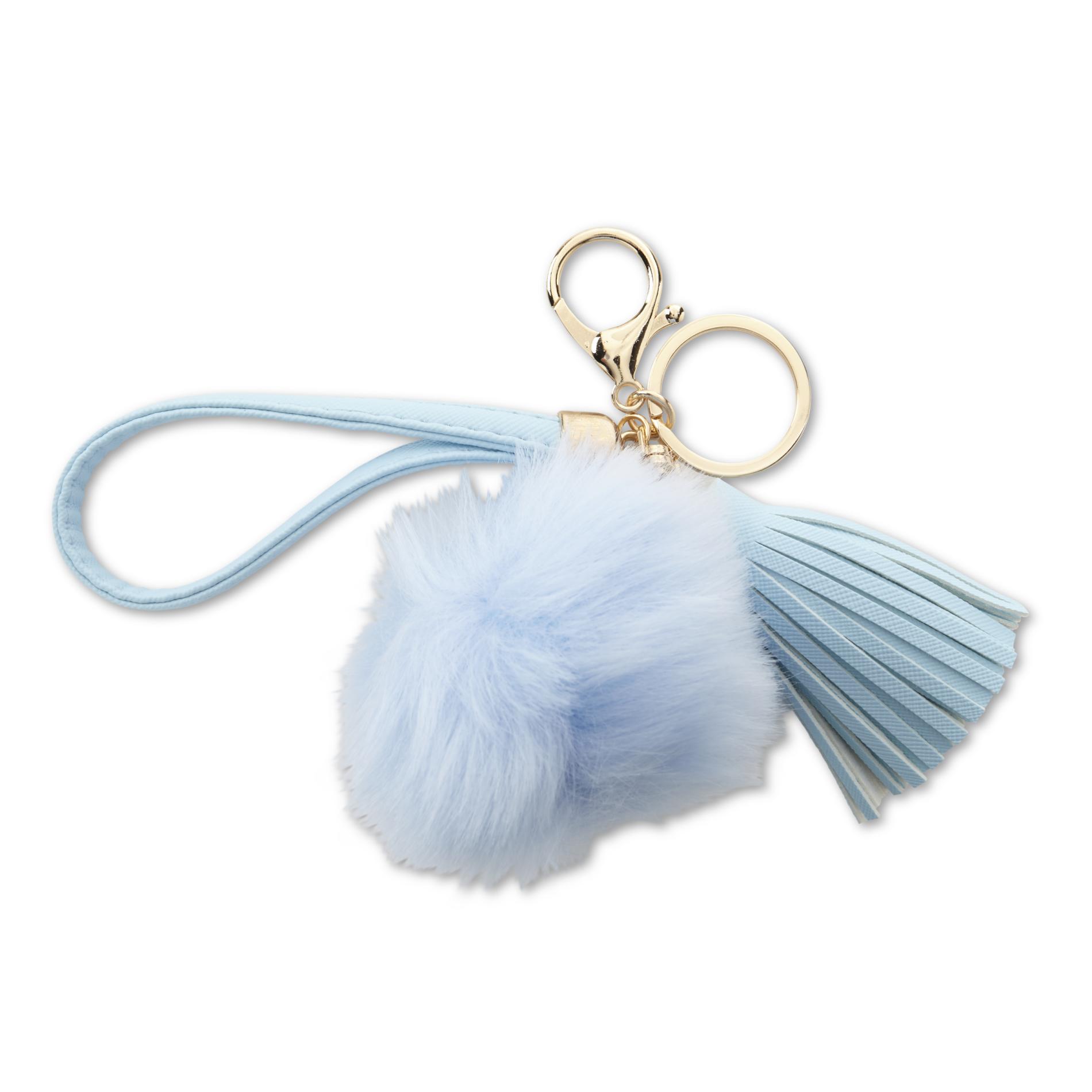 Girls' Pompom & Tassel Key Chain, Pink/yellowtone Girls' Pompom & Tassel Key Chain, Pink/yellowtone