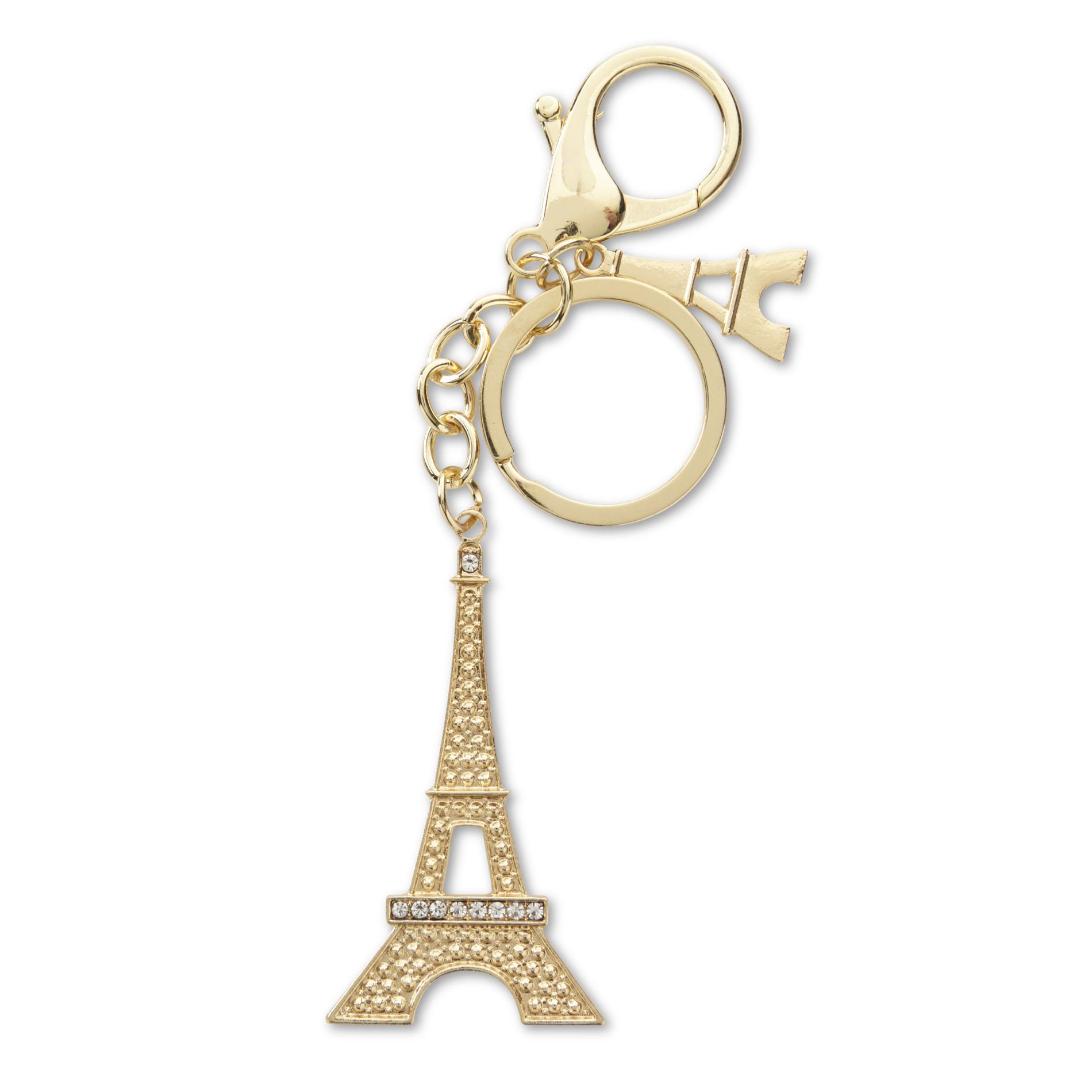 Women's Goldtone Eiffel Tower Key Ring, yellowtone Women's Goldtone Eiffel Tower Key Ring, yellowtone