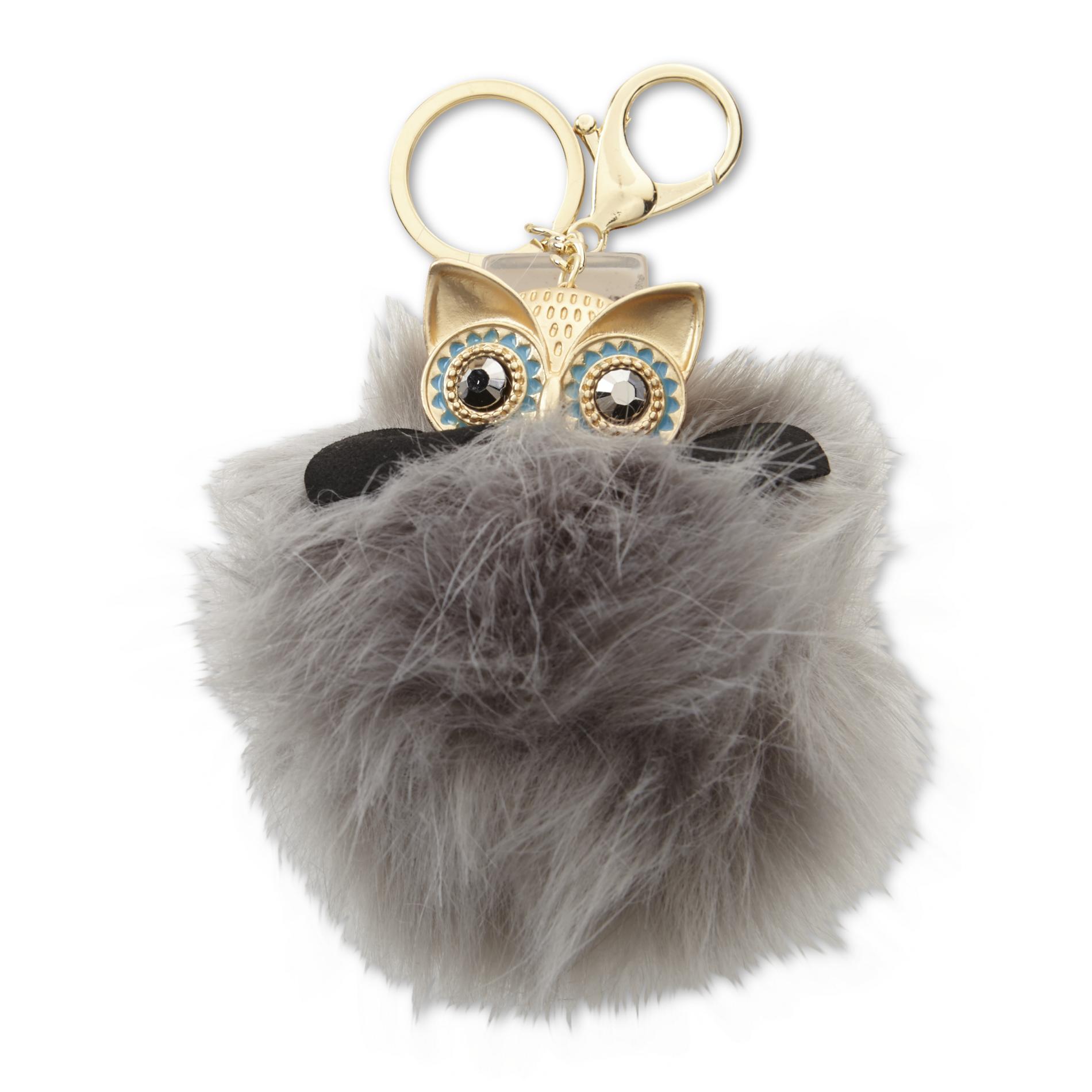 Girls' Critter Pompom Key Chain - Owl, Gray Girls' Critter Pompom Key Chain - Owl, Gray
