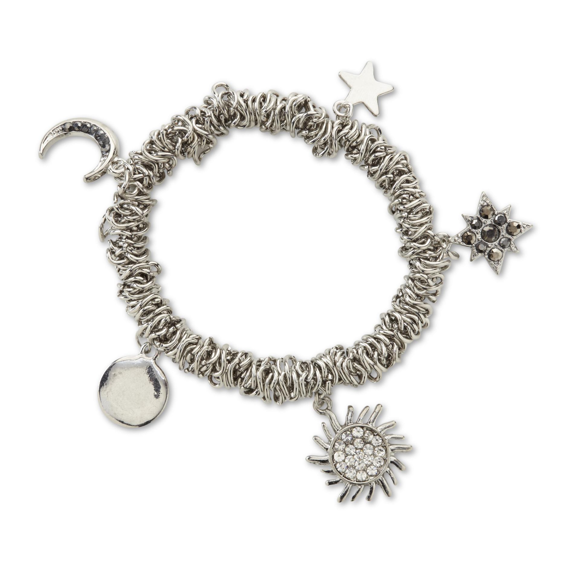 Women's Silvertone Stretch Charm Bracelet Women's Silvertone Stretch Charm Bracelet