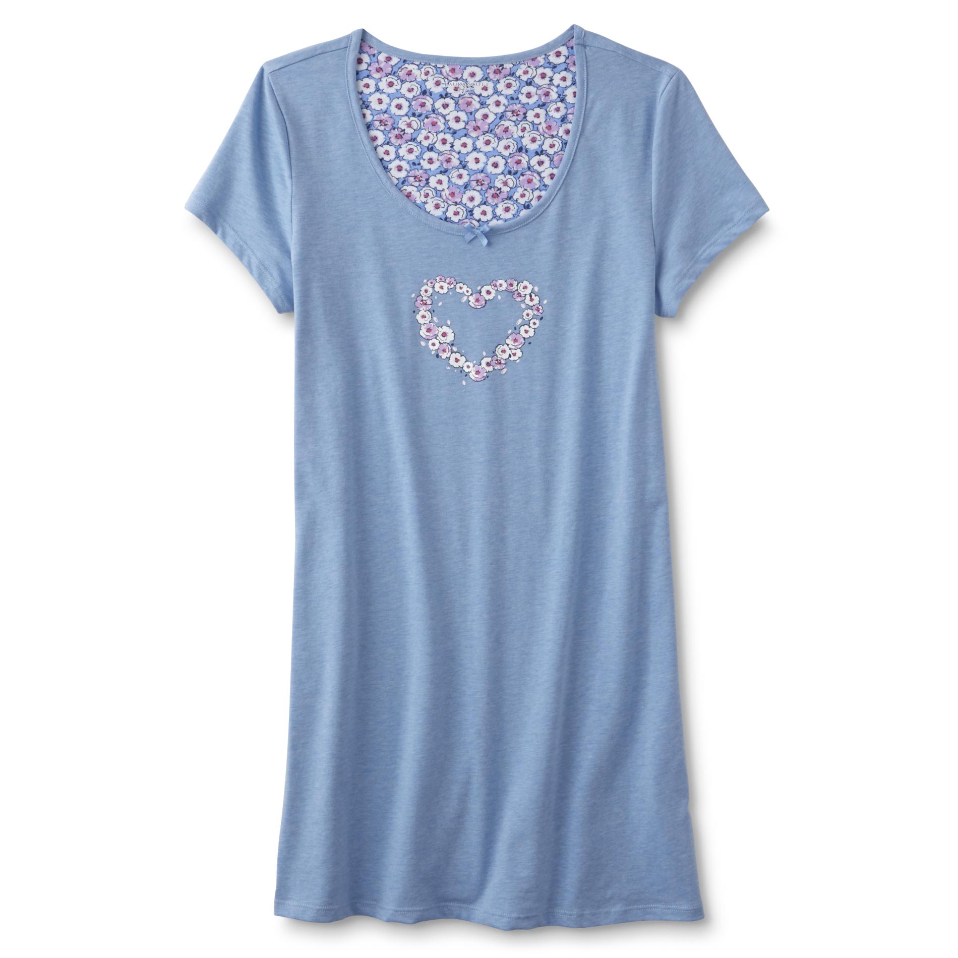 Laura Scott Women's Sleep Shirt - Floral Heart