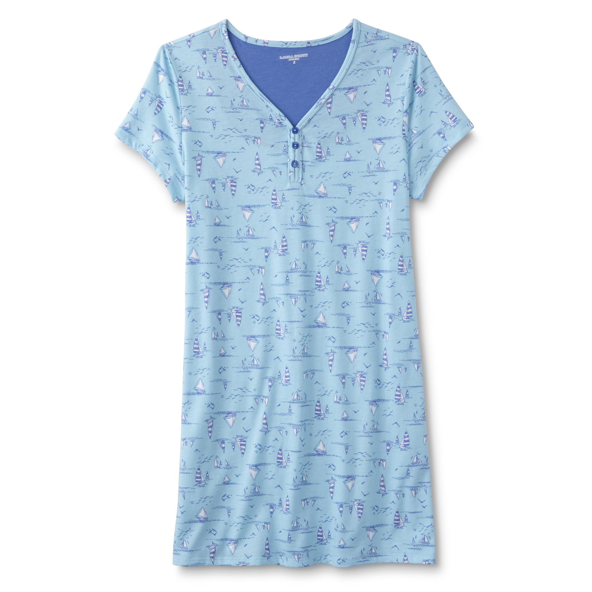 Laura Scott Women's Sleep Shirt - Sailboats