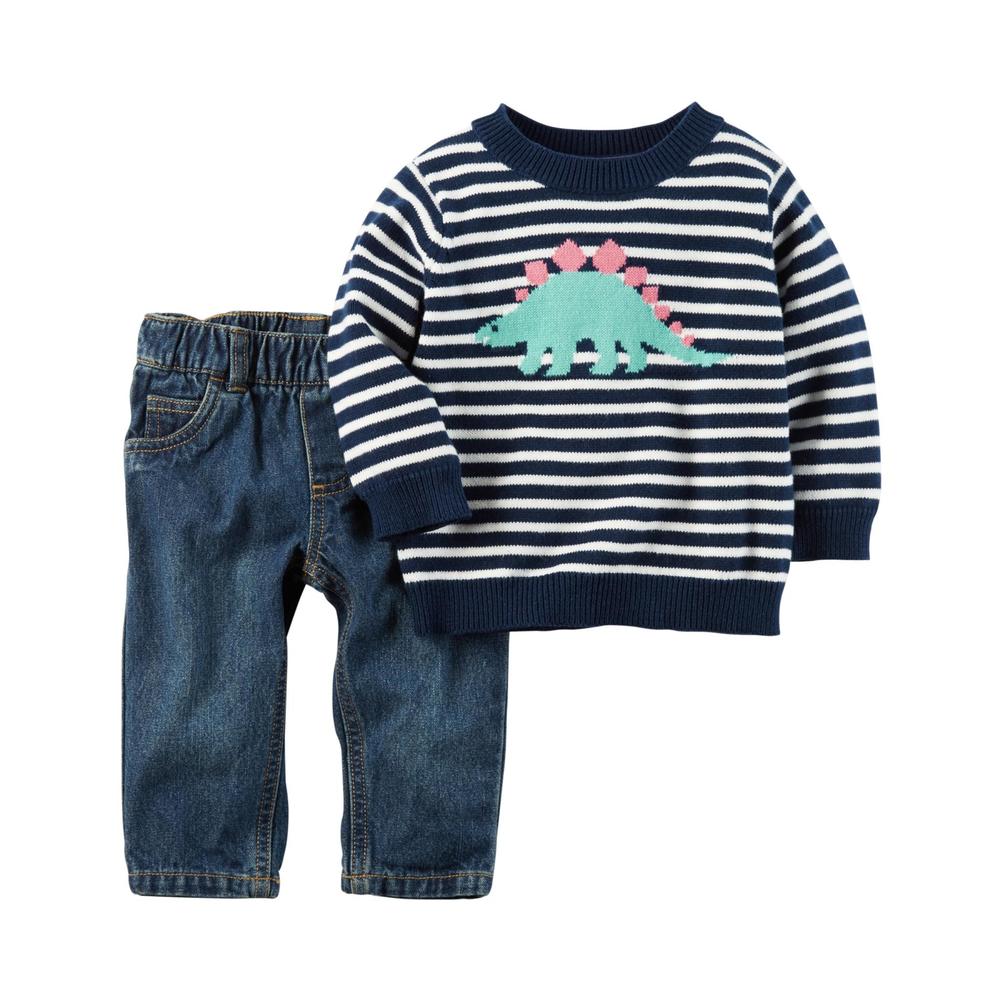 Carter's Newborn & Infant Boys' Sweater & Jeans - Dinosaur